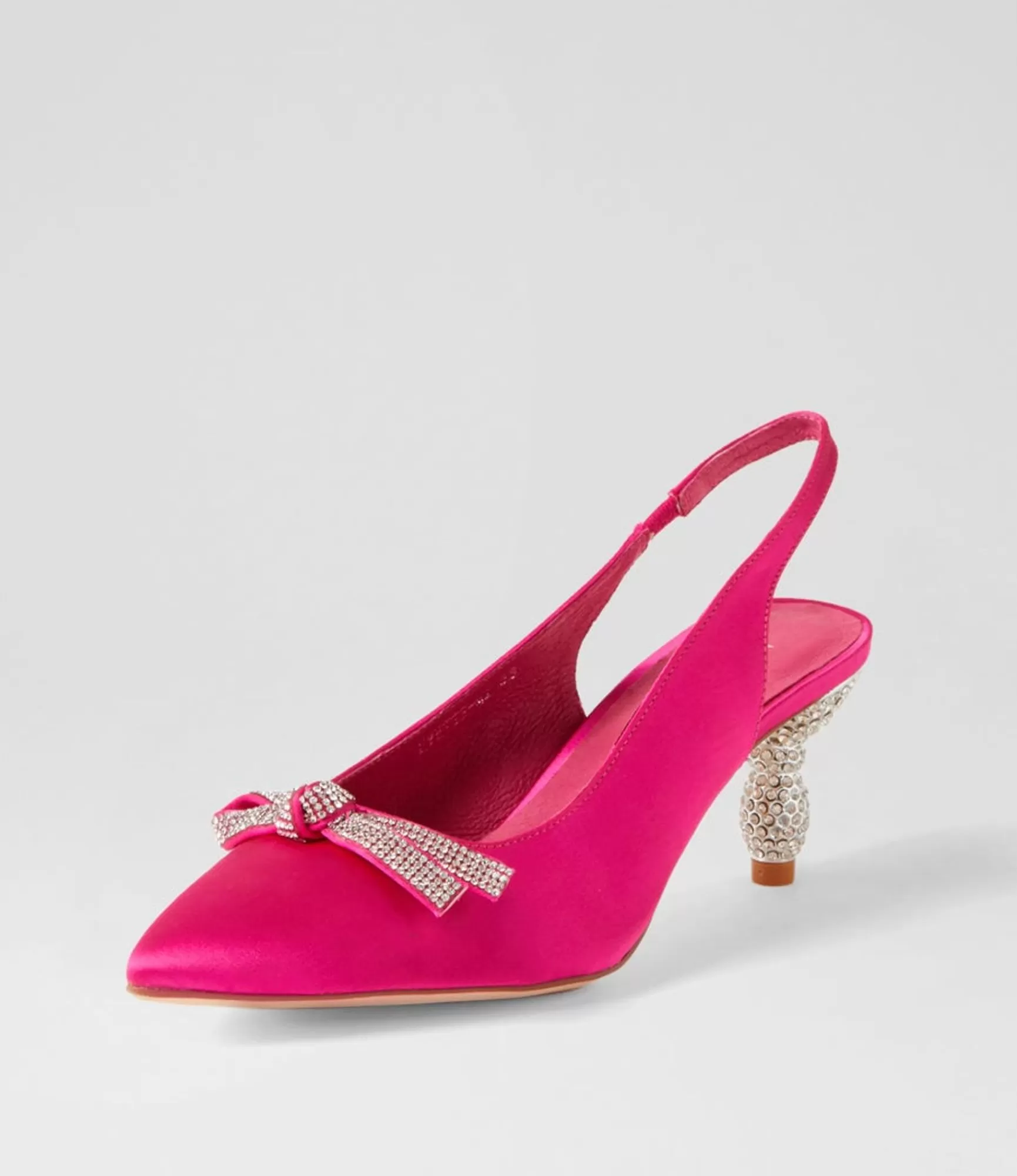 Store Midas Shoes Evetts Hot Pink Satin Heels