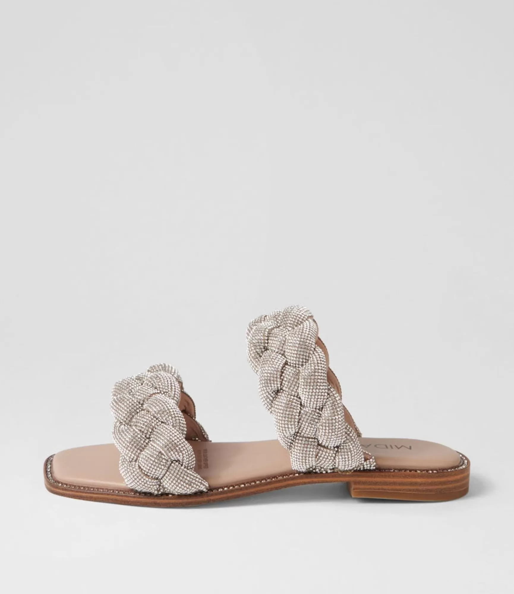 Store Midas Shoes Faba Silver Nude Jewels Slides