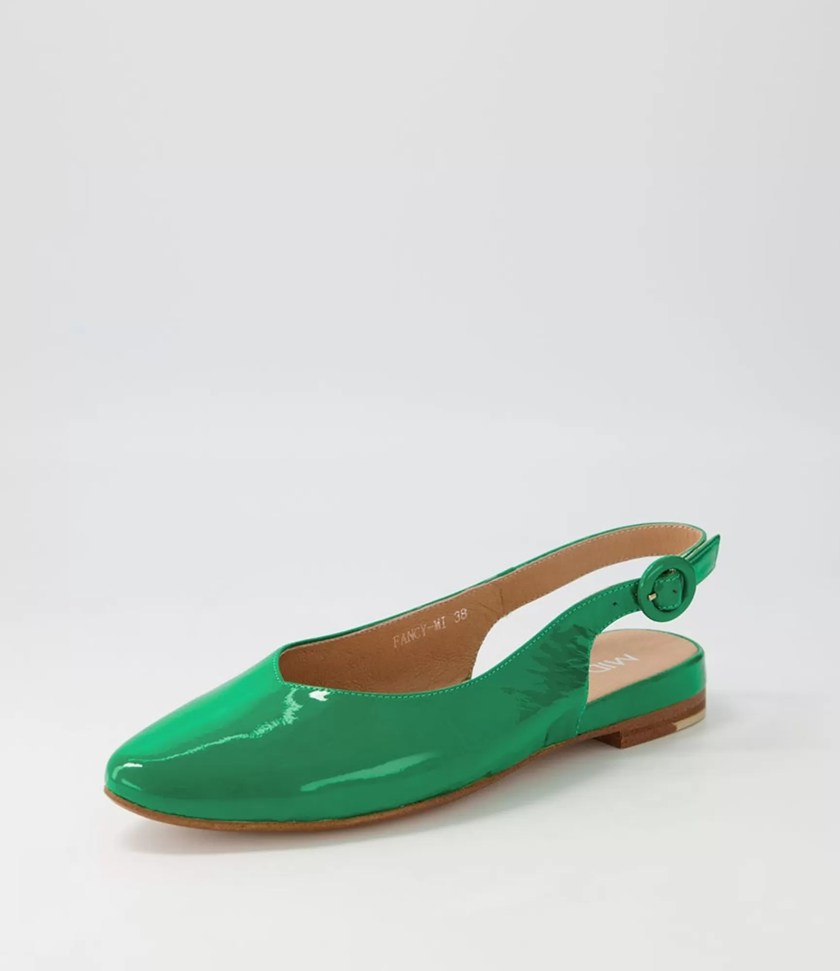 New Midas Shoes Fancy Emerald Patent Leather Flat Shoes