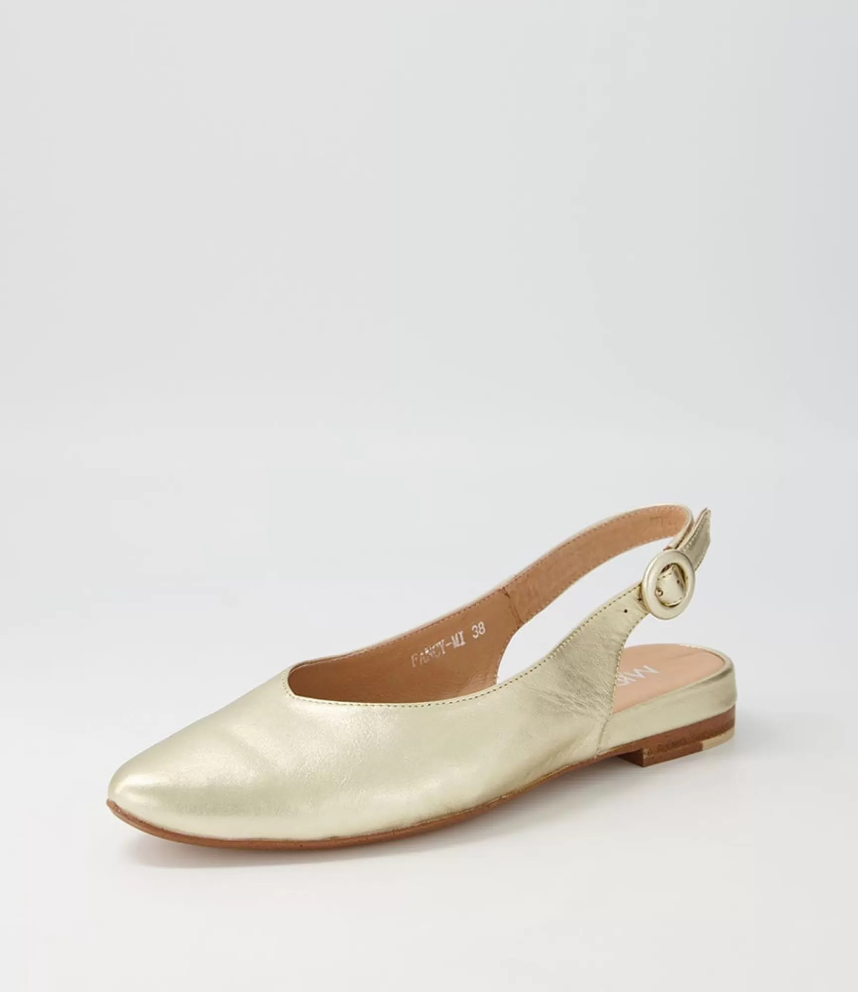 Best Sale Midas Shoes Fancy Pale Gold Leather Flat Shoes