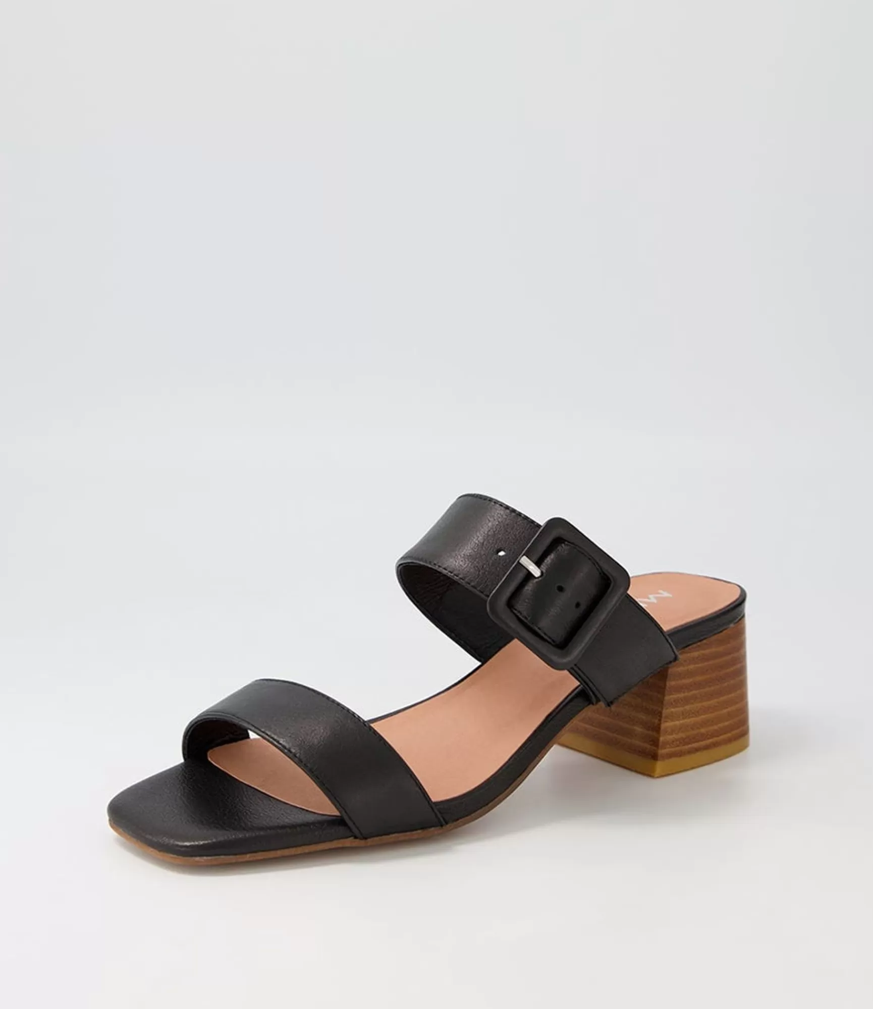 Cheap Midas Shoes Fantasy Black Natural Heel Leather Slides