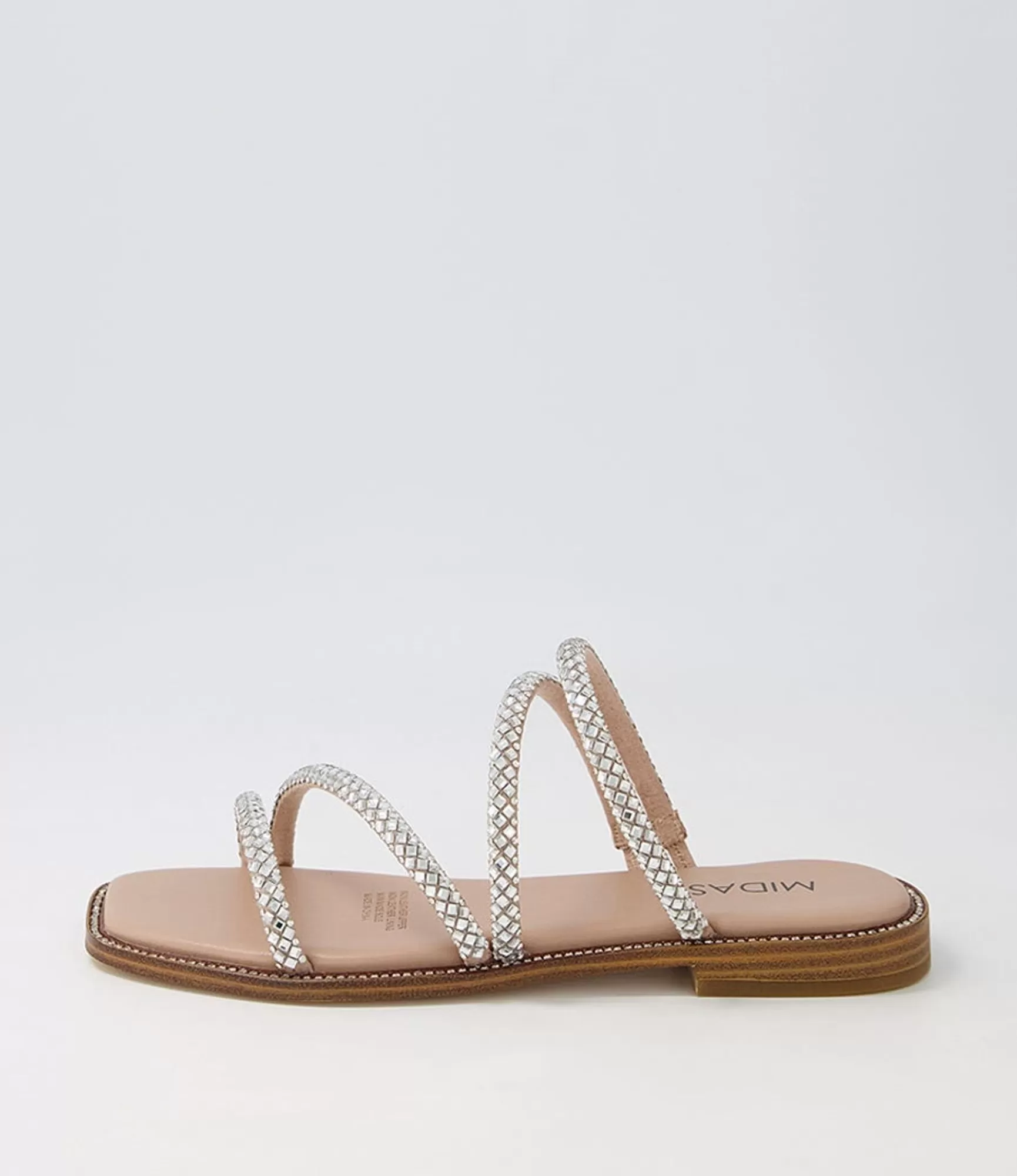 Discount Midas Shoes Fanto Silver Nude Jewels Slides