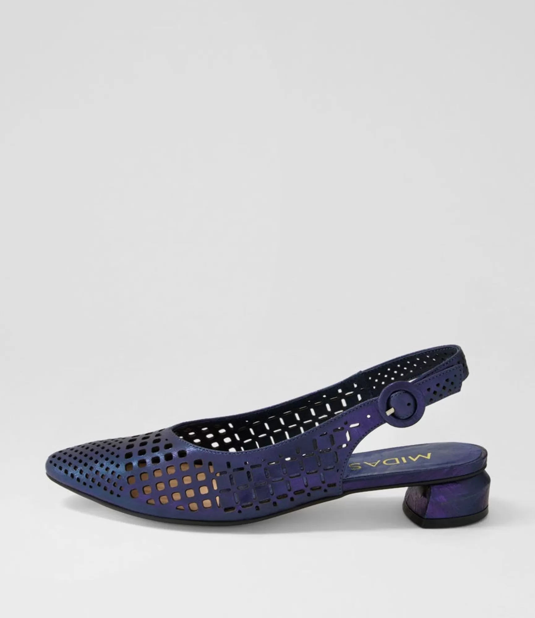 Fashion Midas Shoes Favla Navy Scratch Leather Flat Shoes
