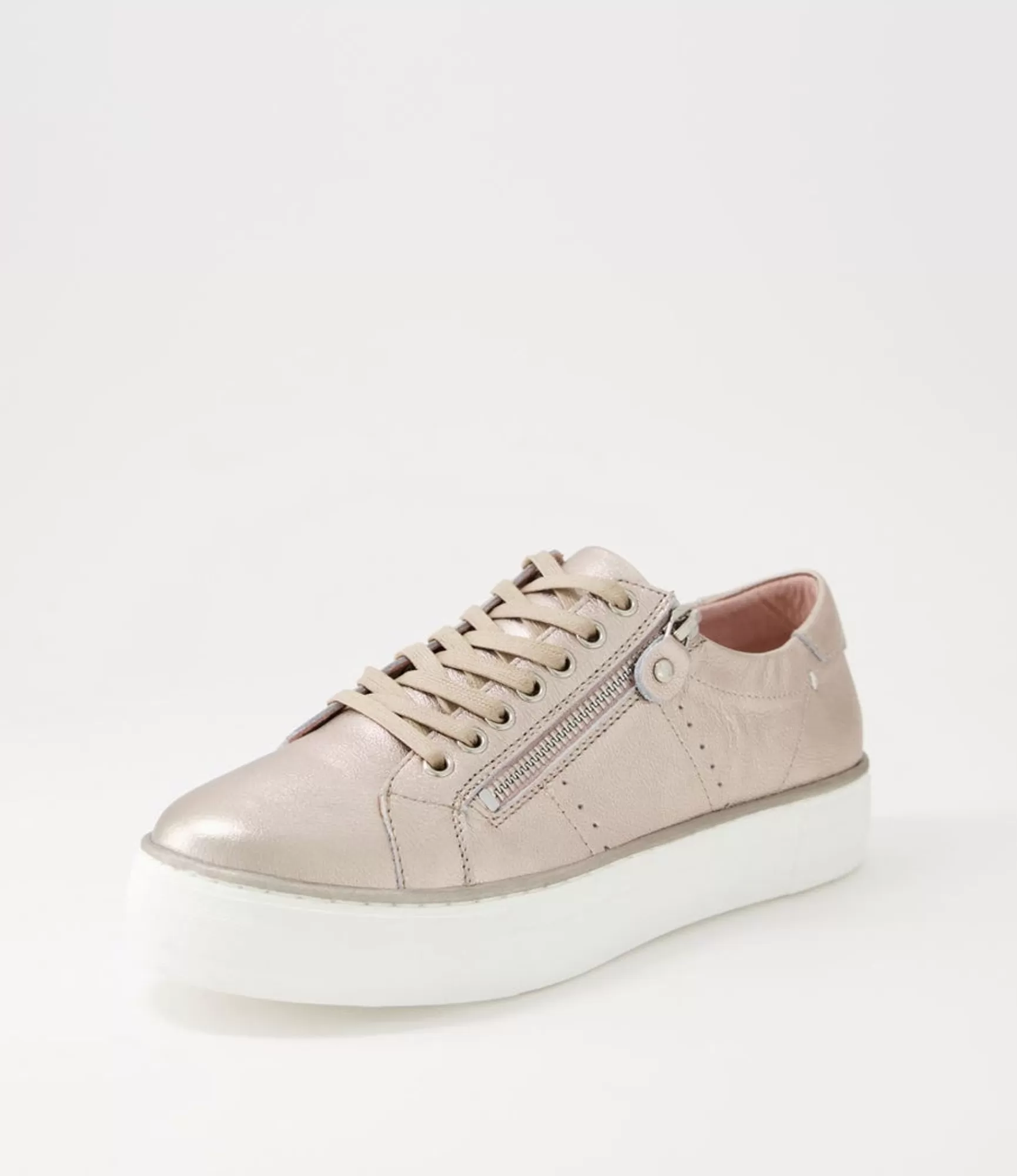 New Midas Shoes Feema Platino White Leather Sneakers