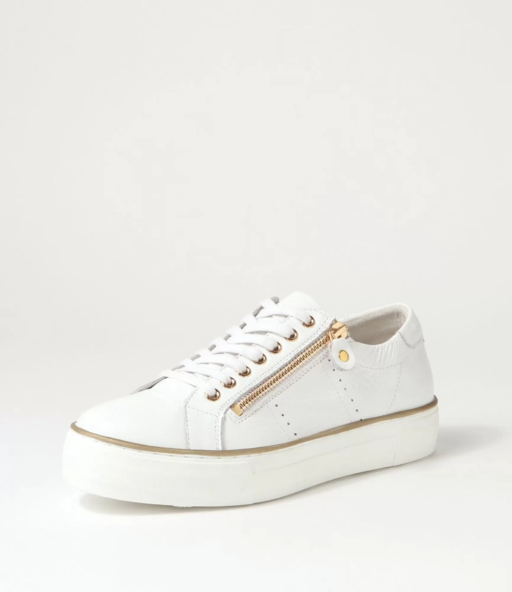 Clearance Midas Shoes Feema White Leather Sneakers