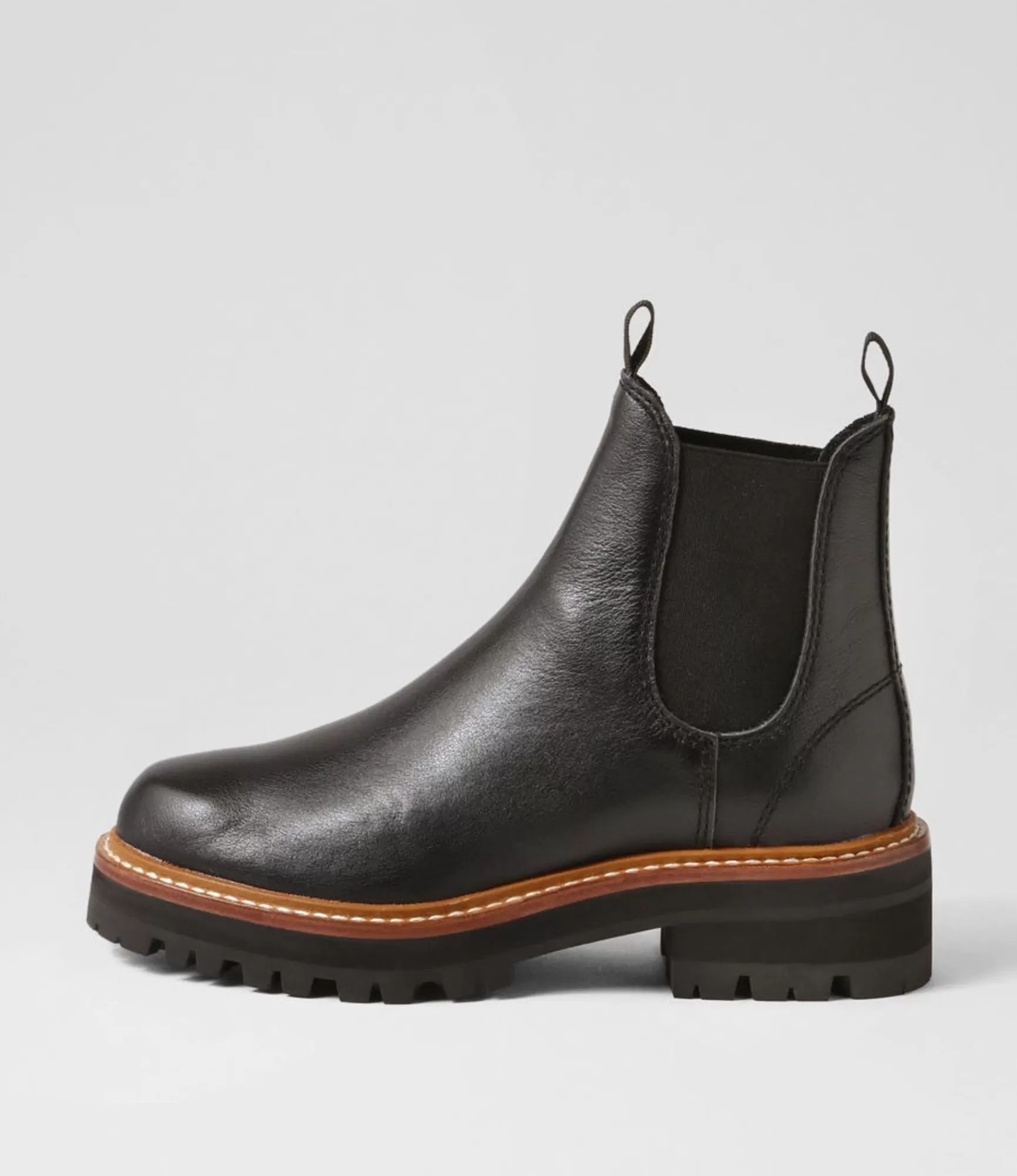 Clearance Midas Shoes Fema Black Tumble Leather Chelsea Boots