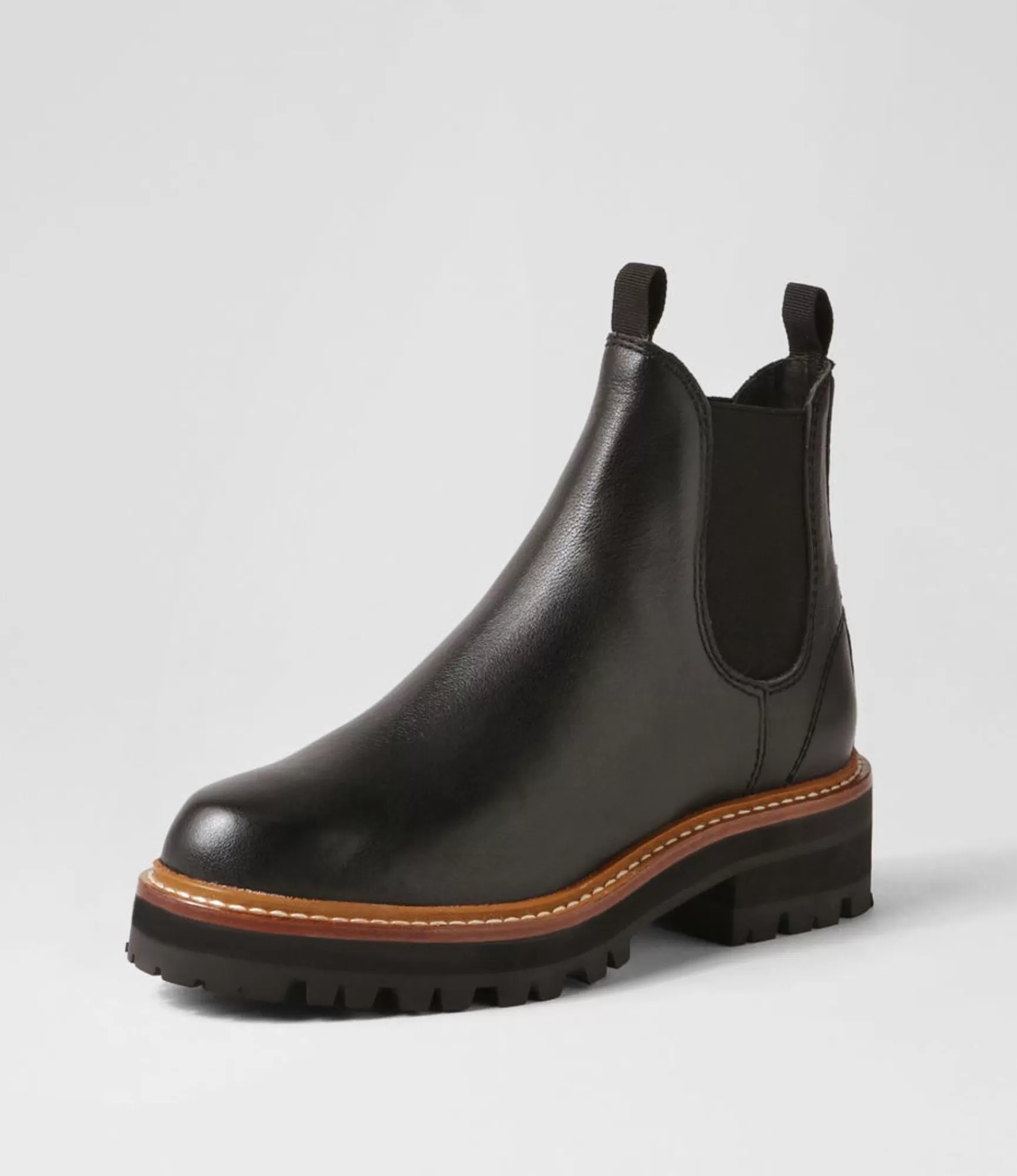 Clearance Midas Shoes Fema Black Tumble Leather Chelsea Boots