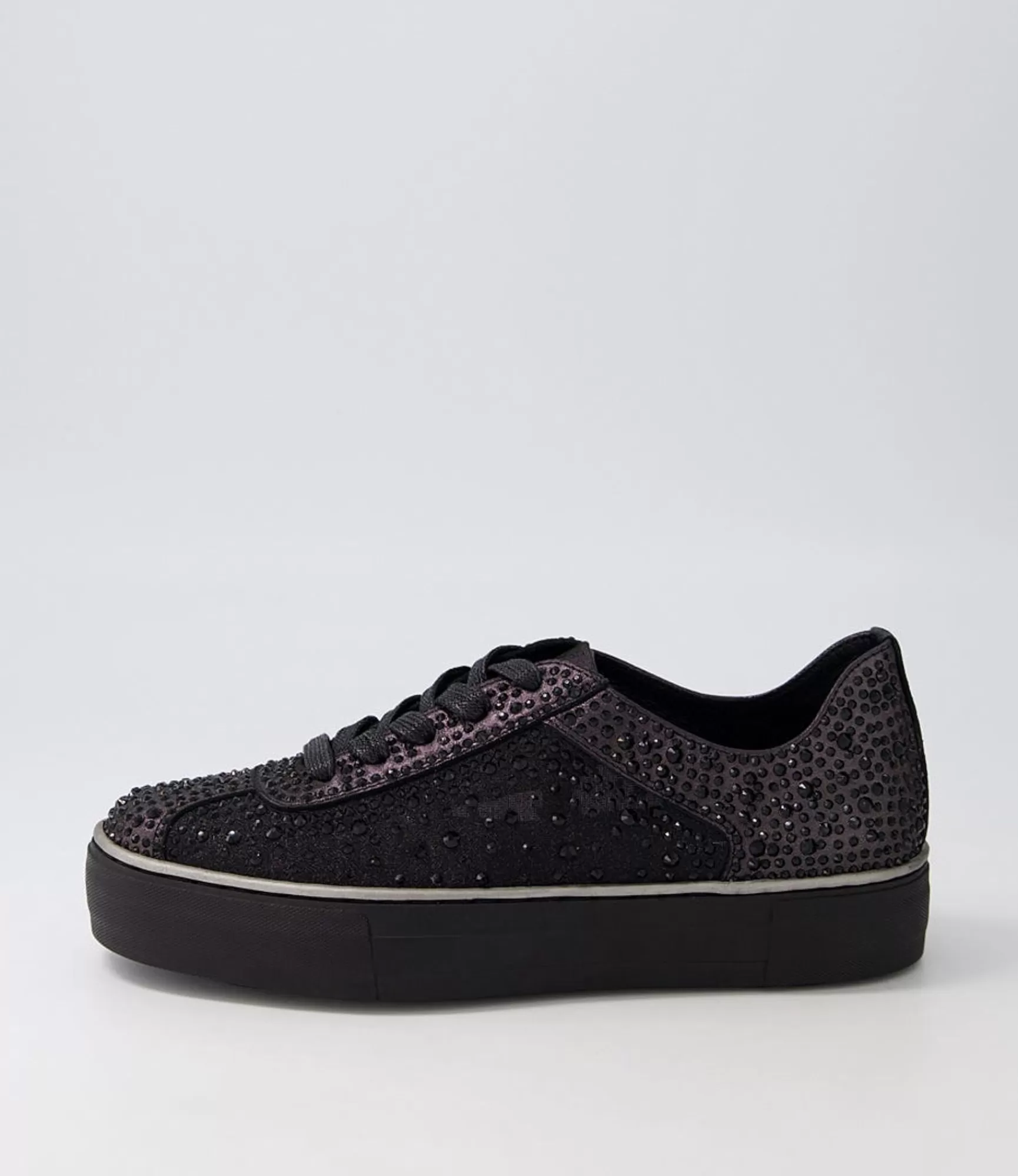 Cheap Midas Shoes Fillip Black Shimmer Leather Mesh Sneakers