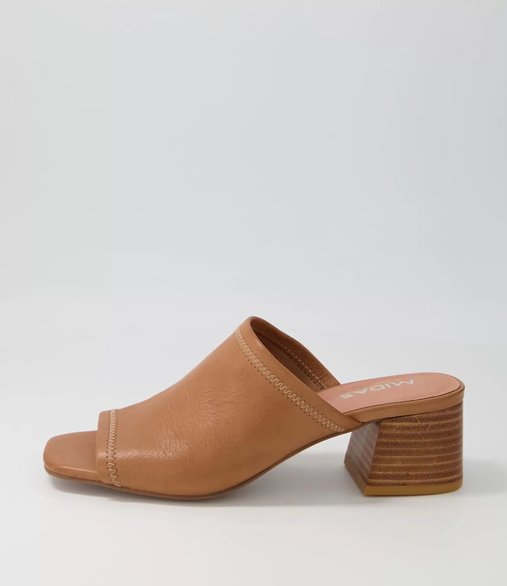Cheap Midas Shoes Florene Tan Leather Slides