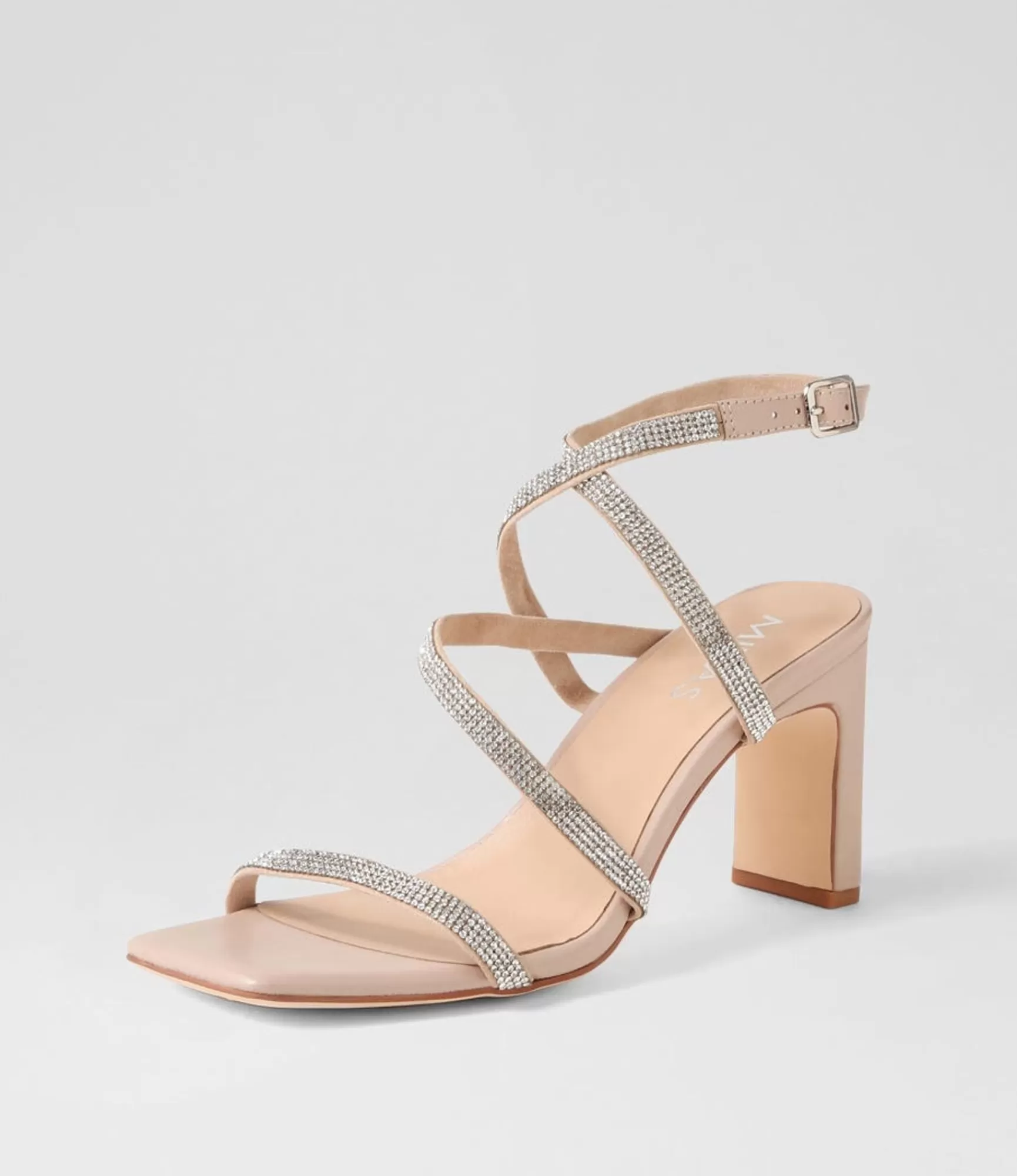 Hot Midas Shoes Flounder Nude Silver Jewels Leather Sandals