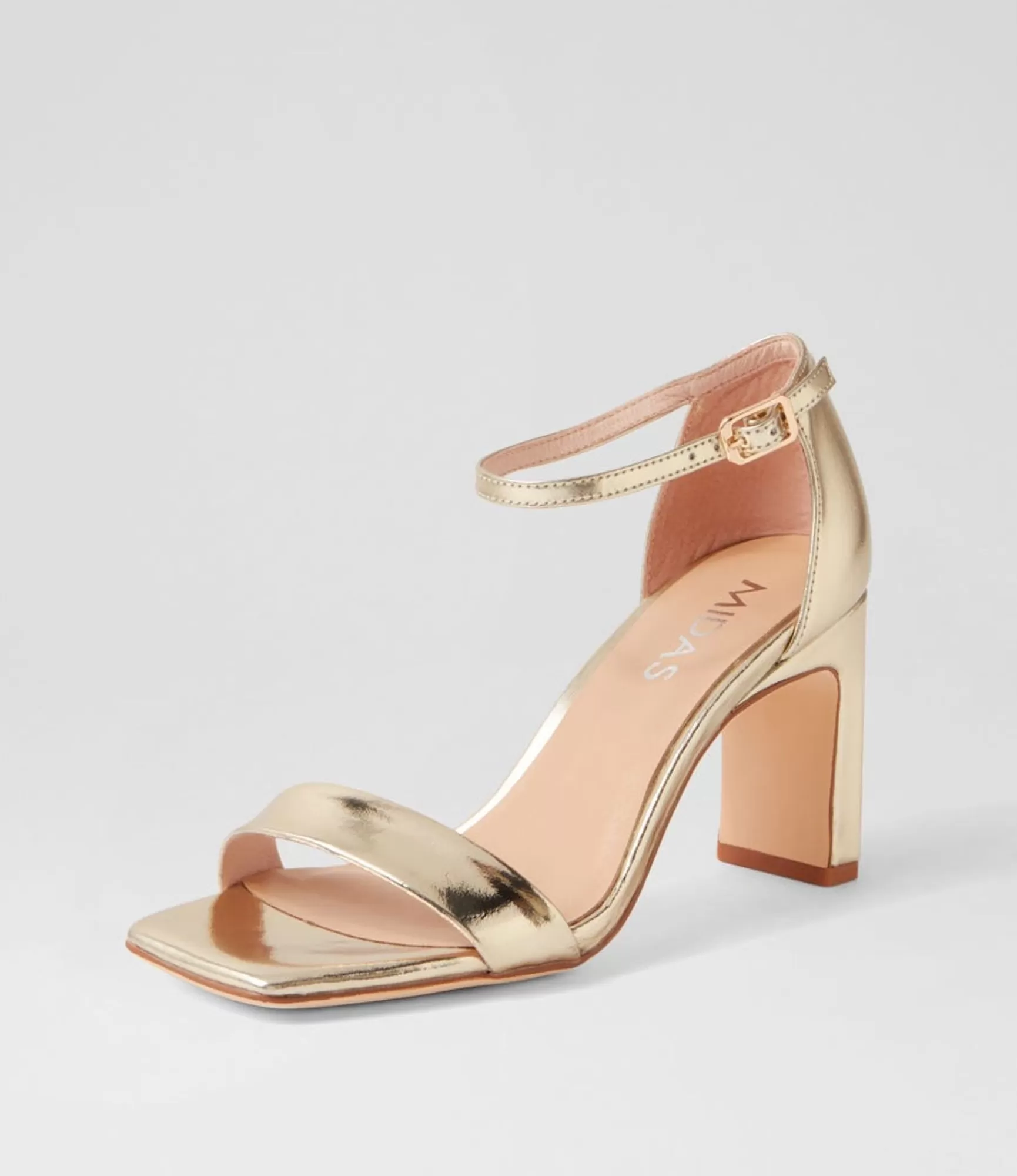 Clearance Midas Shoes Flowar Gold Mirror Leather Sandals