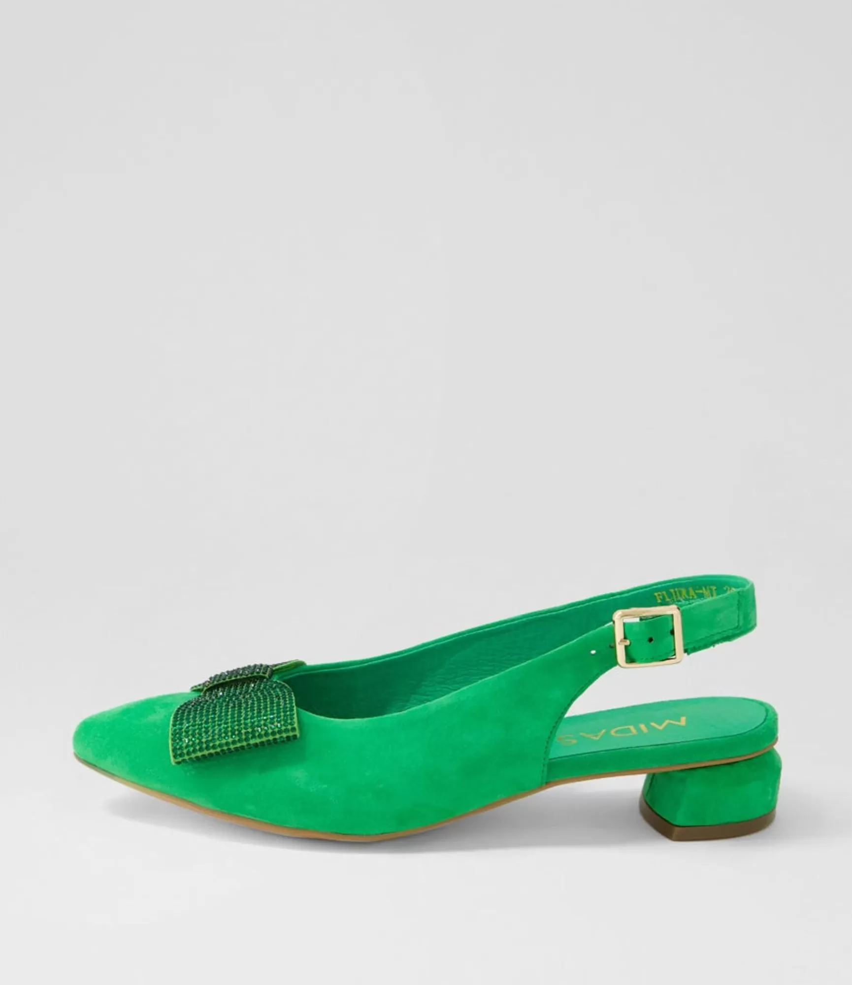 Cheap Midas Shoes Flura Light Emerald Suede Flat Shoes