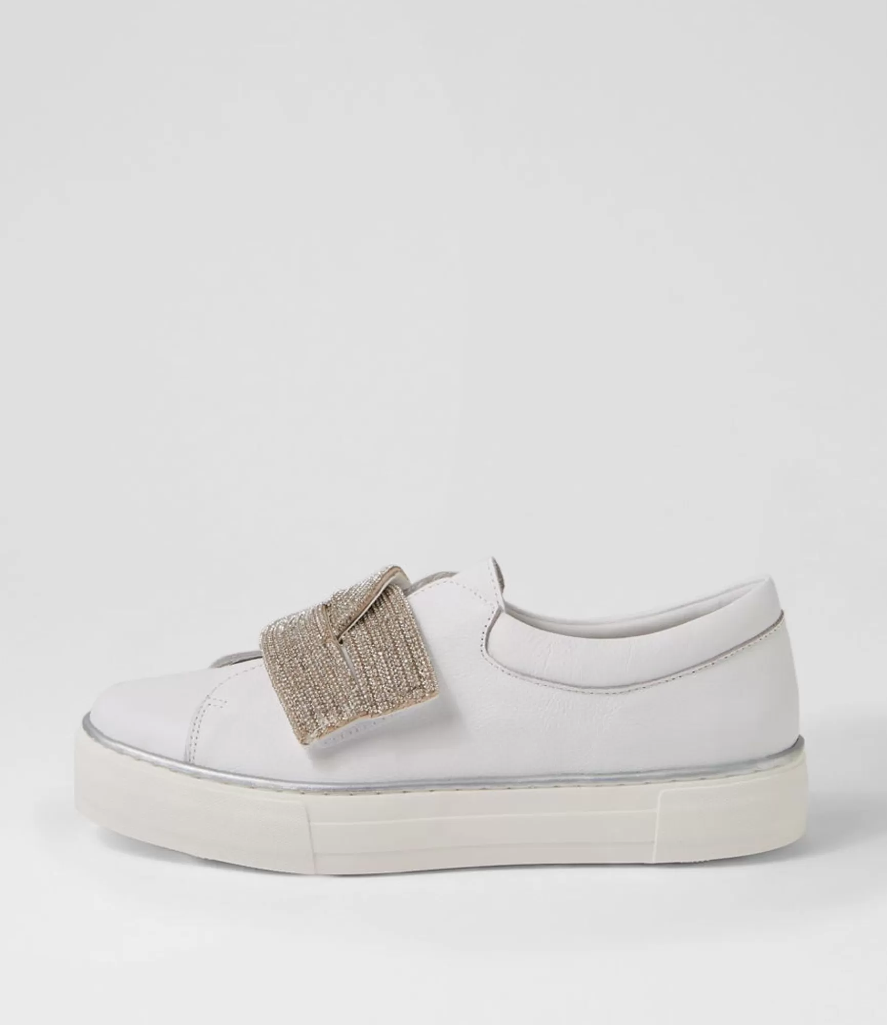 Cheap Midas Shoes Flutters White Silver Leather Jewels Sneakers