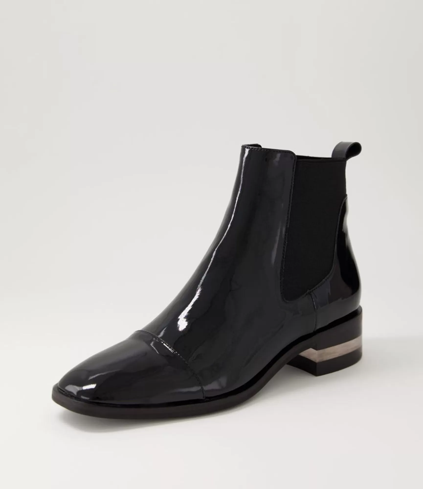 Fashion Midas Shoes Foro Black Heel Patent Leather Ankle Boots
