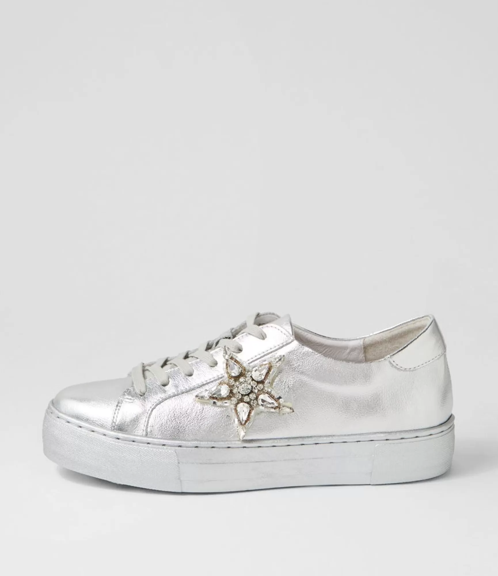 Best Sale Midas Shoes Foxxa Silver Leather Jewels Sneakers