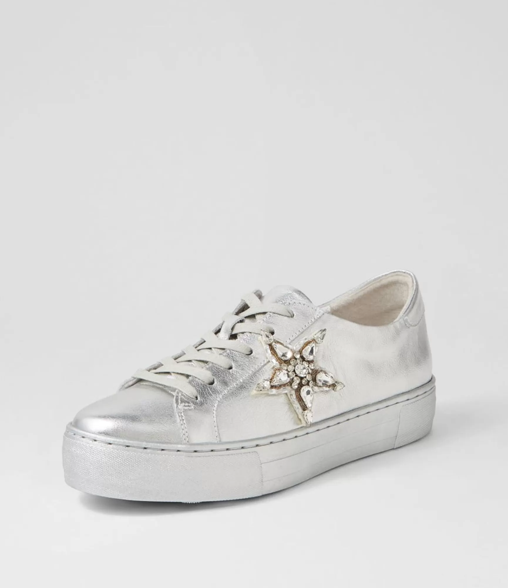 Best Sale Midas Shoes Foxxa Silver Leather Jewels Sneakers