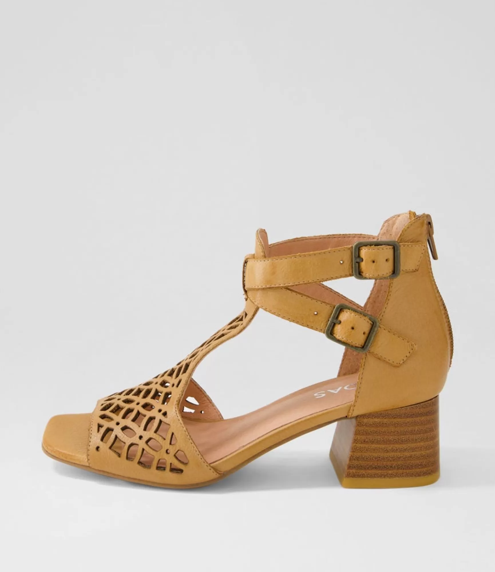 Cheap Midas Shoes Fyllis Dark Tan Leather Sandals