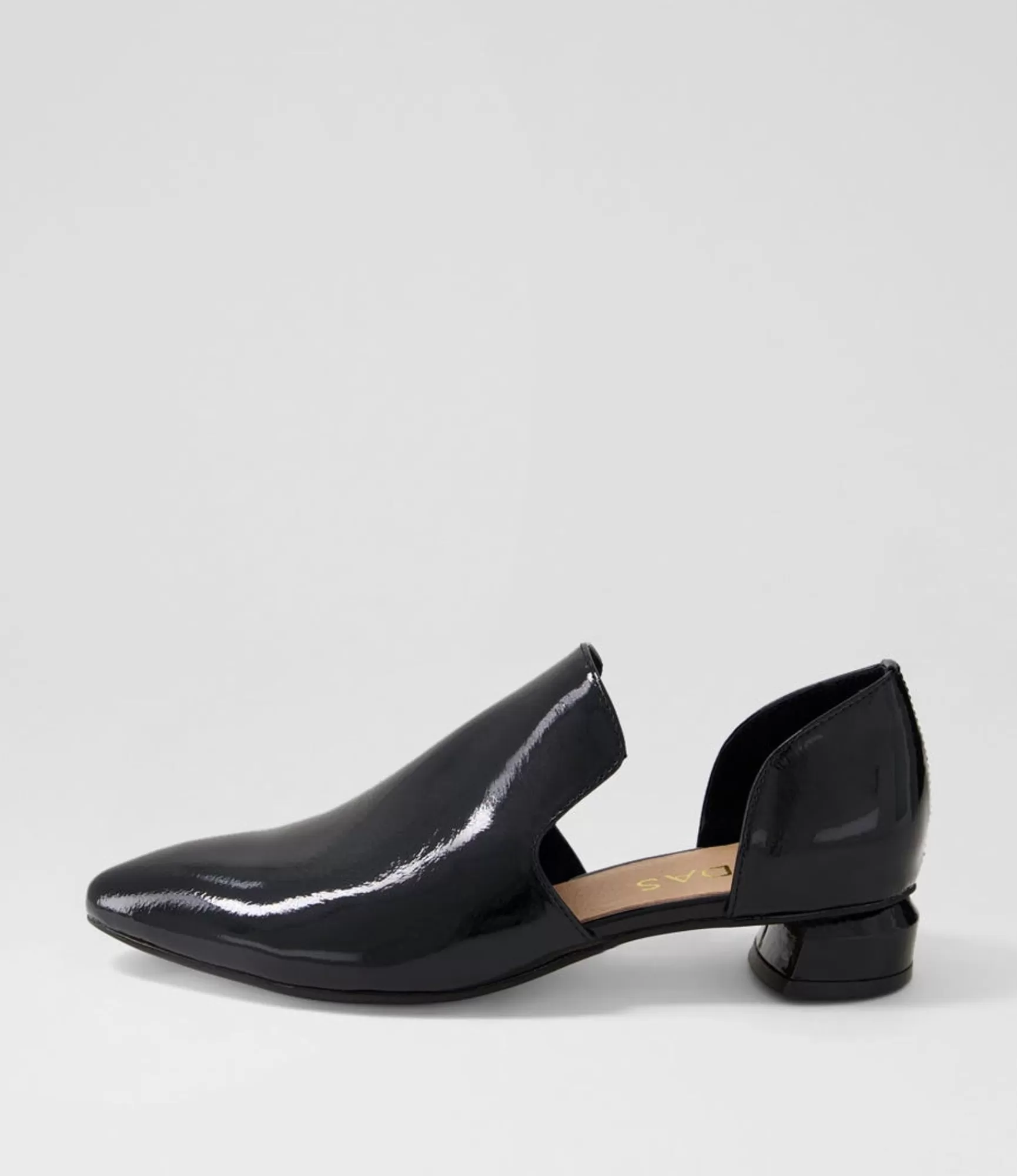 Store Midas Shoes Fyre Black Patent Leather Heels