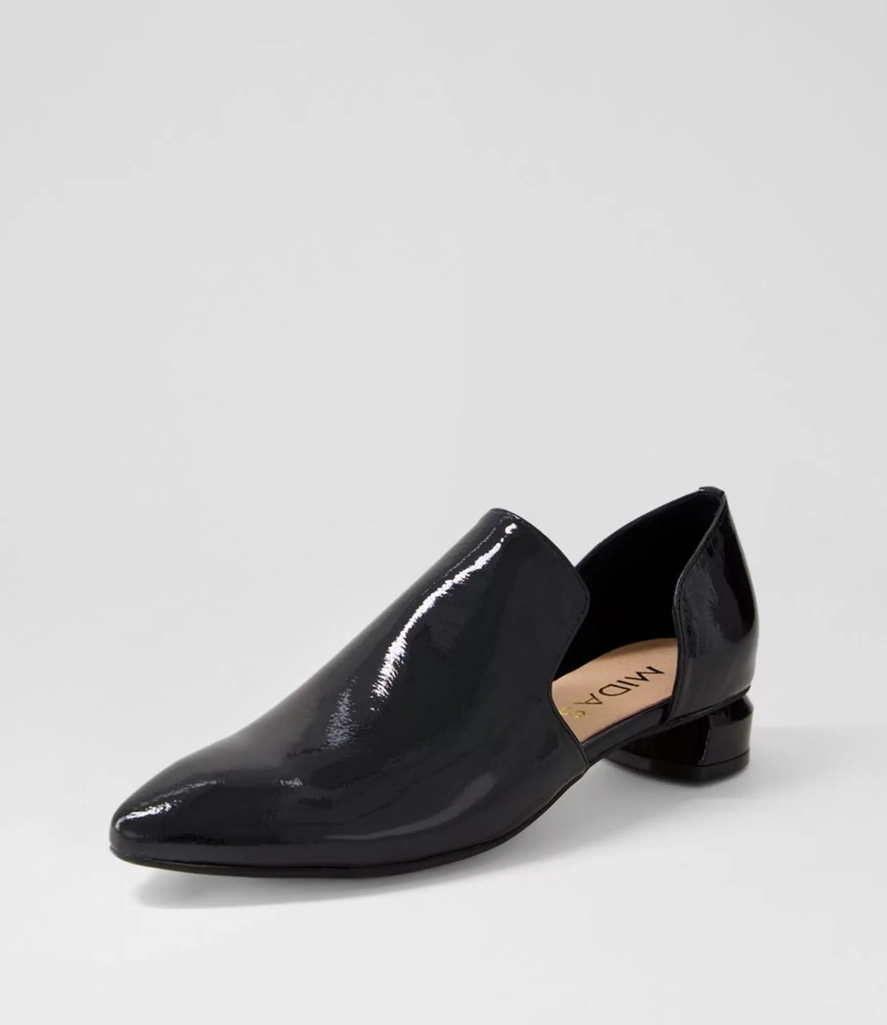 Store Midas Shoes Fyre Black Patent Leather Heels