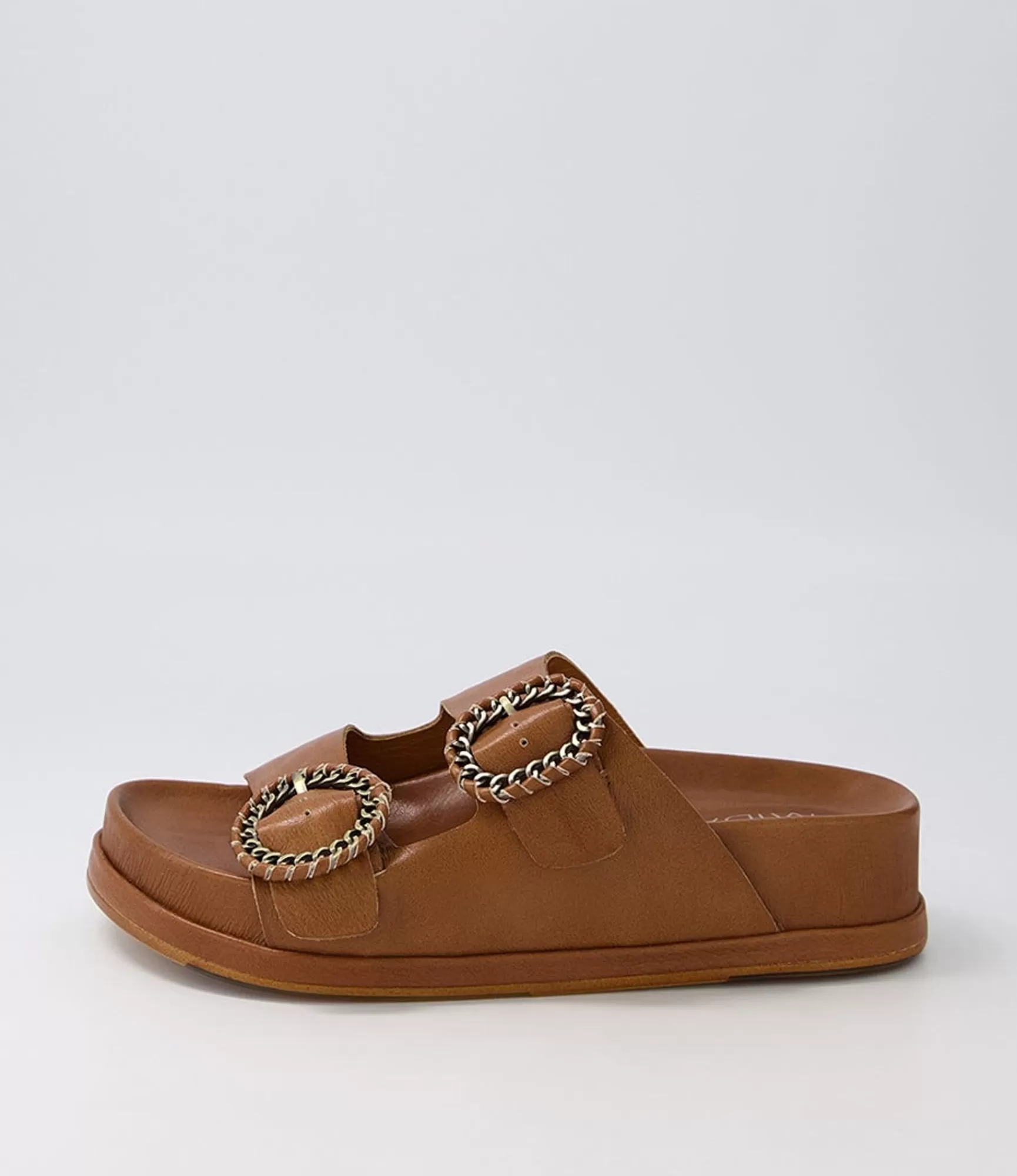 Shop Midas Shoes Gallie Toffee Leather Slides