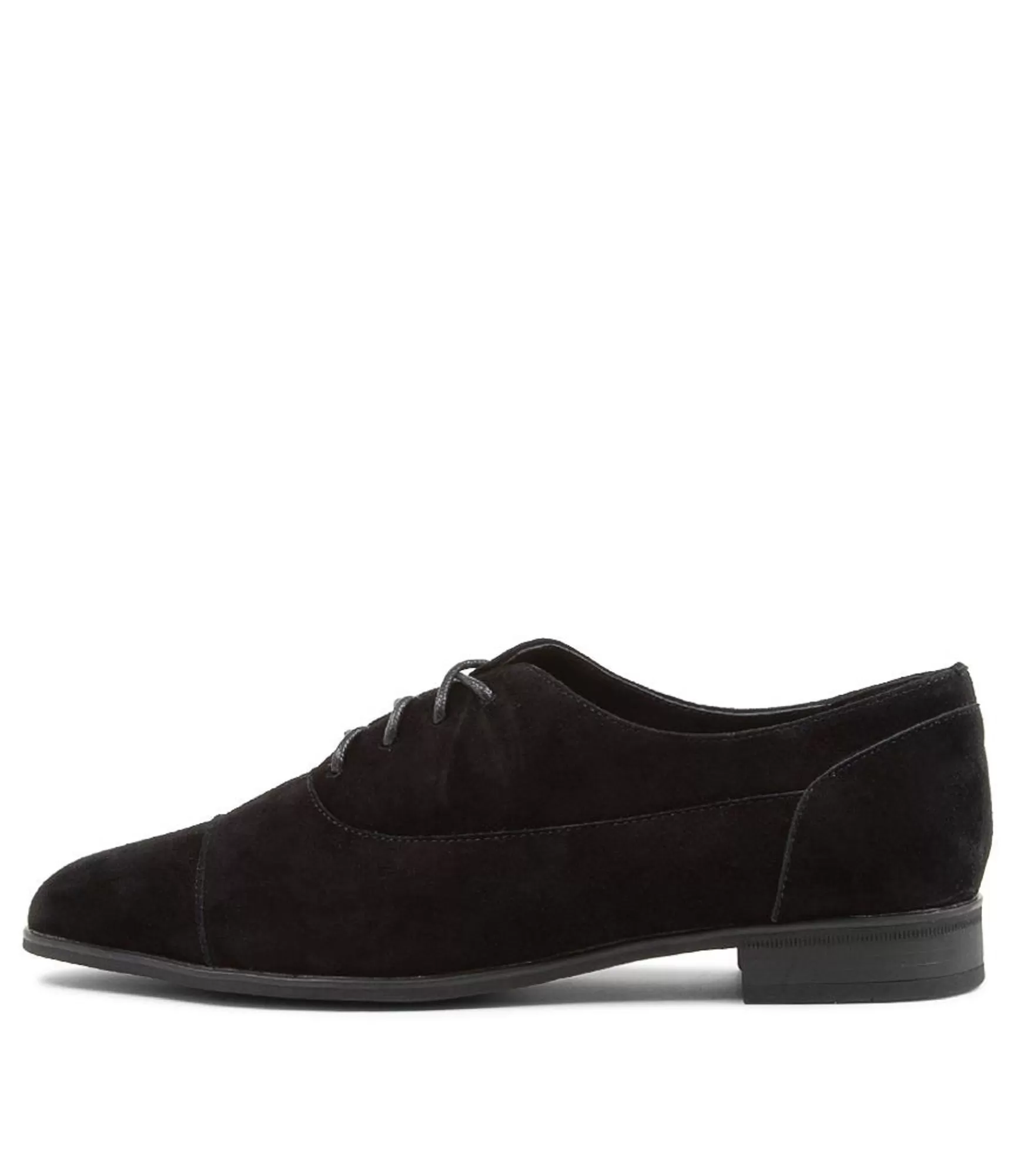 Online Midas Shoes Geliah Black Suede Lace Up Flats