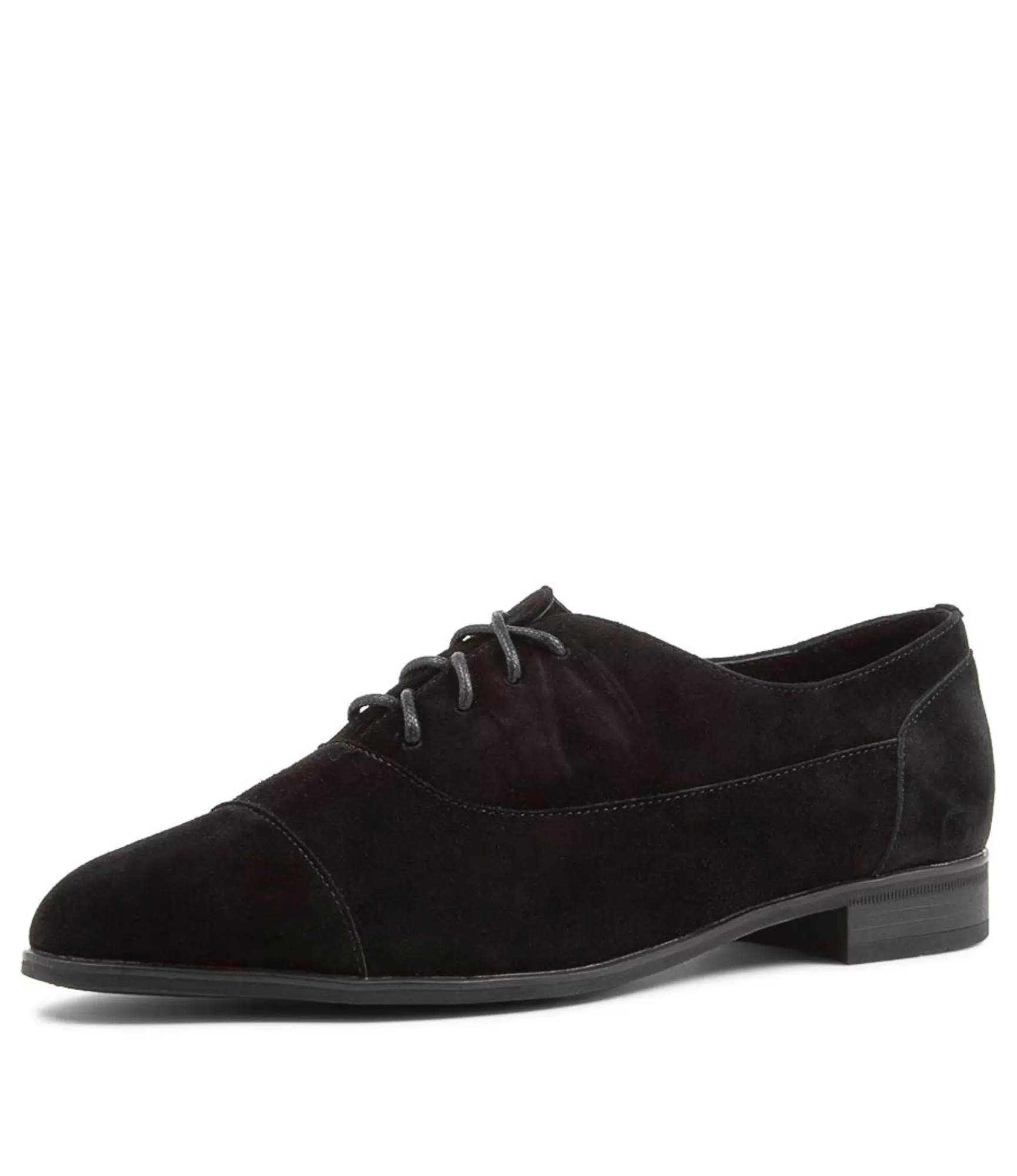 Online Midas Shoes Geliah Black Suede Lace Up Flats