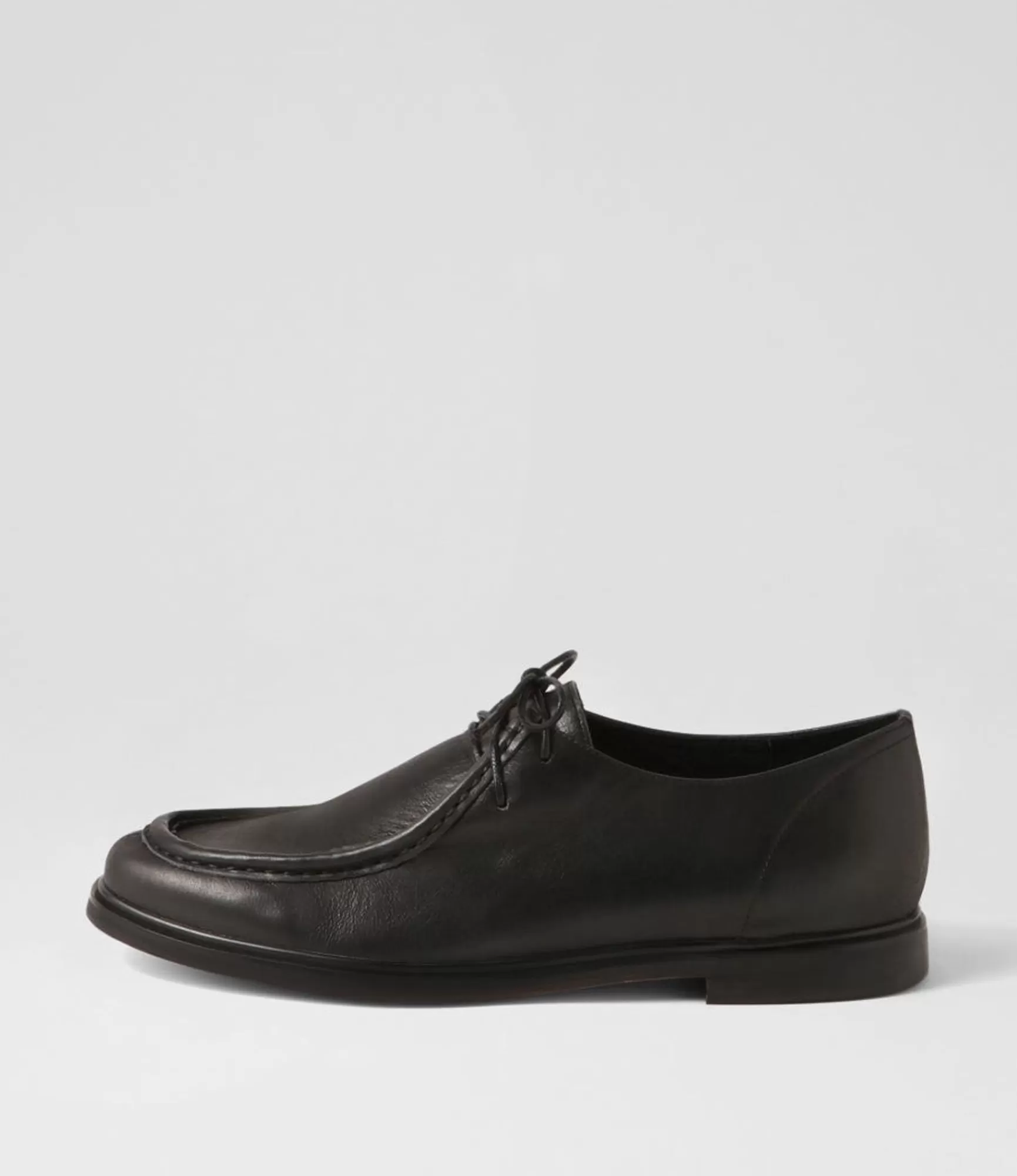 Best Midas Shoes Gessie Black Shine Leather Lace Up Flats