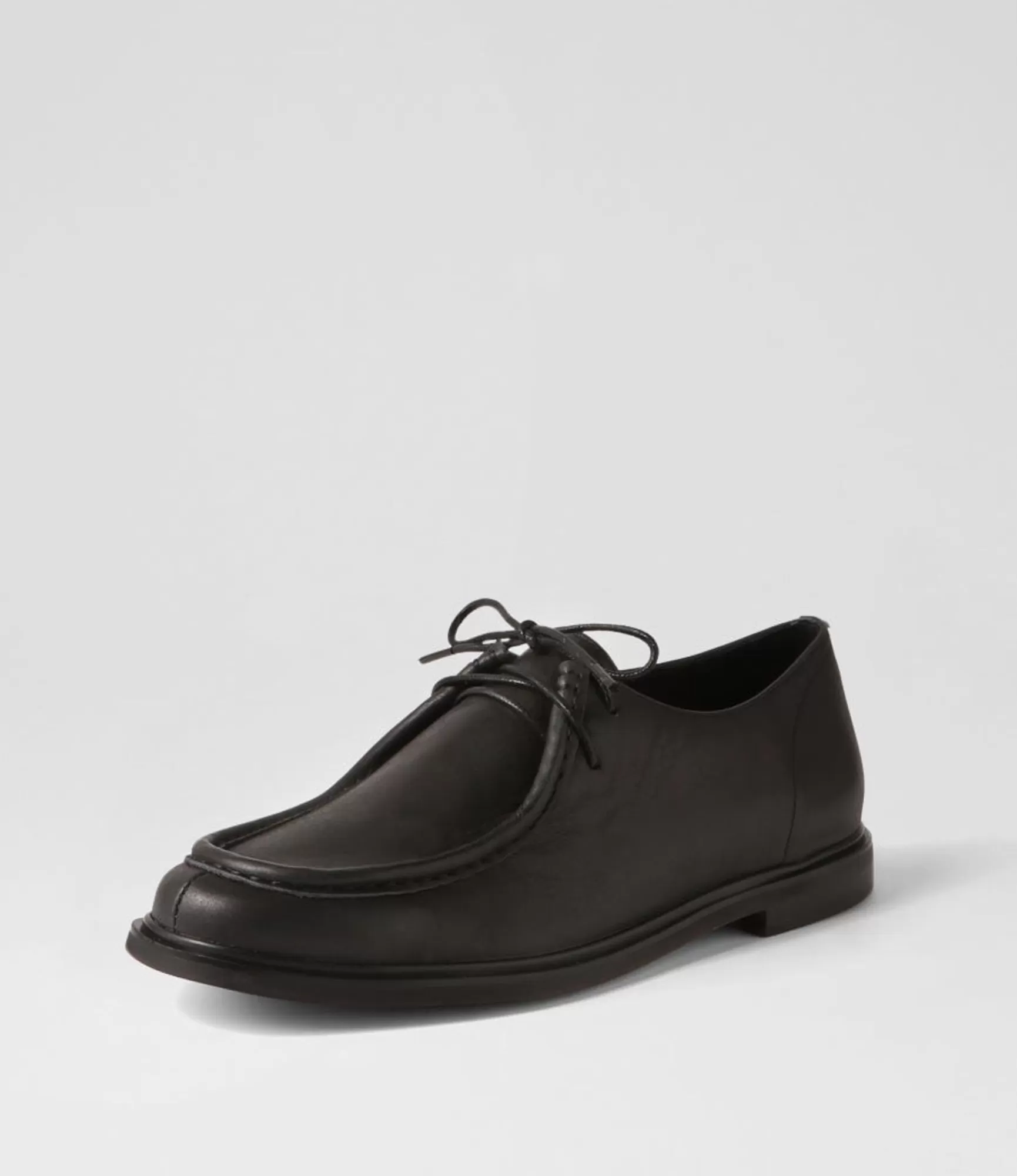 Best Midas Shoes Gessie Black Shine Leather Lace Up Flats