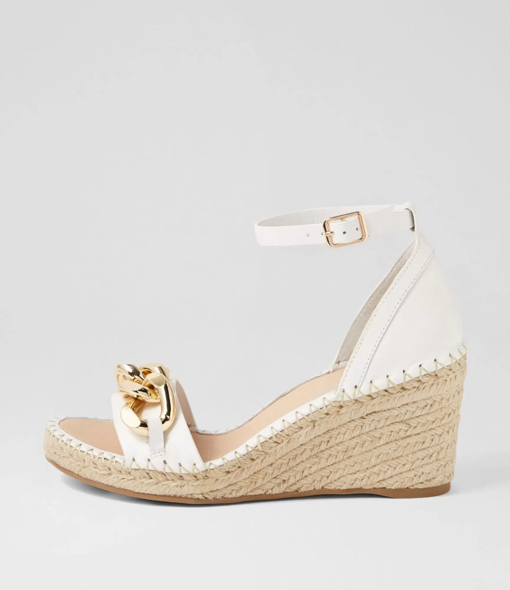Shop Midas Shoes Geysi White Natural Rope Leather Sandals
