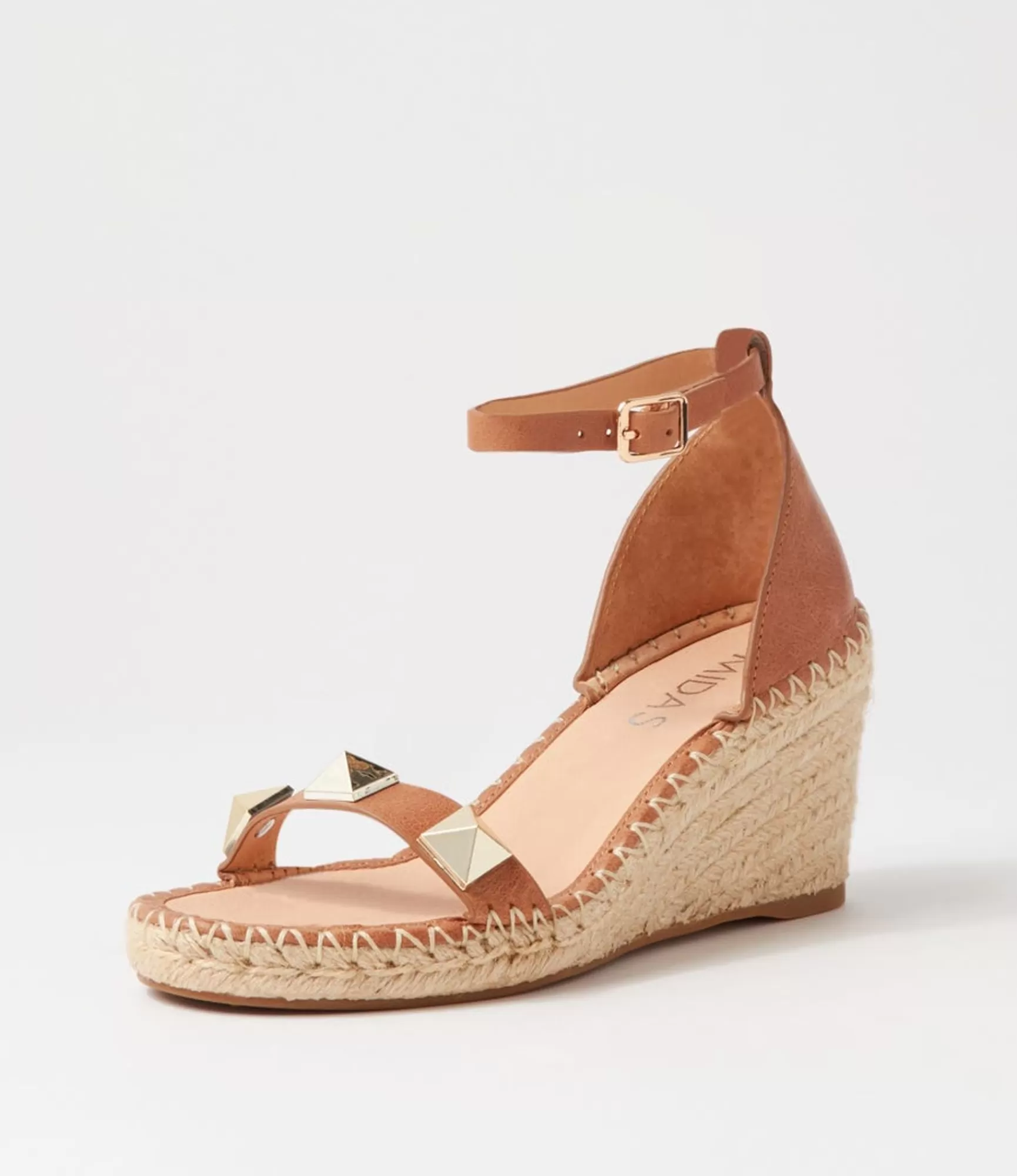 Clearance Midas Shoes Gillies Tan Leather Wedges