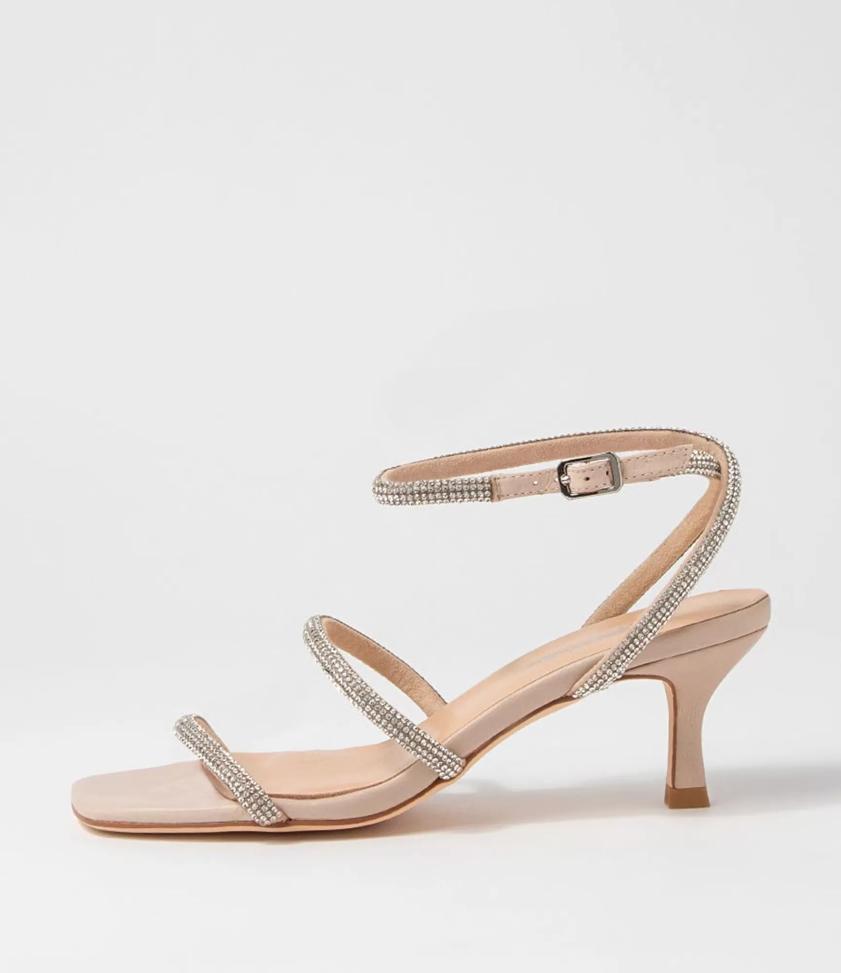 Cheap Midas Shoes Glamm Dark Nude Clear Leather Jewels Sandals