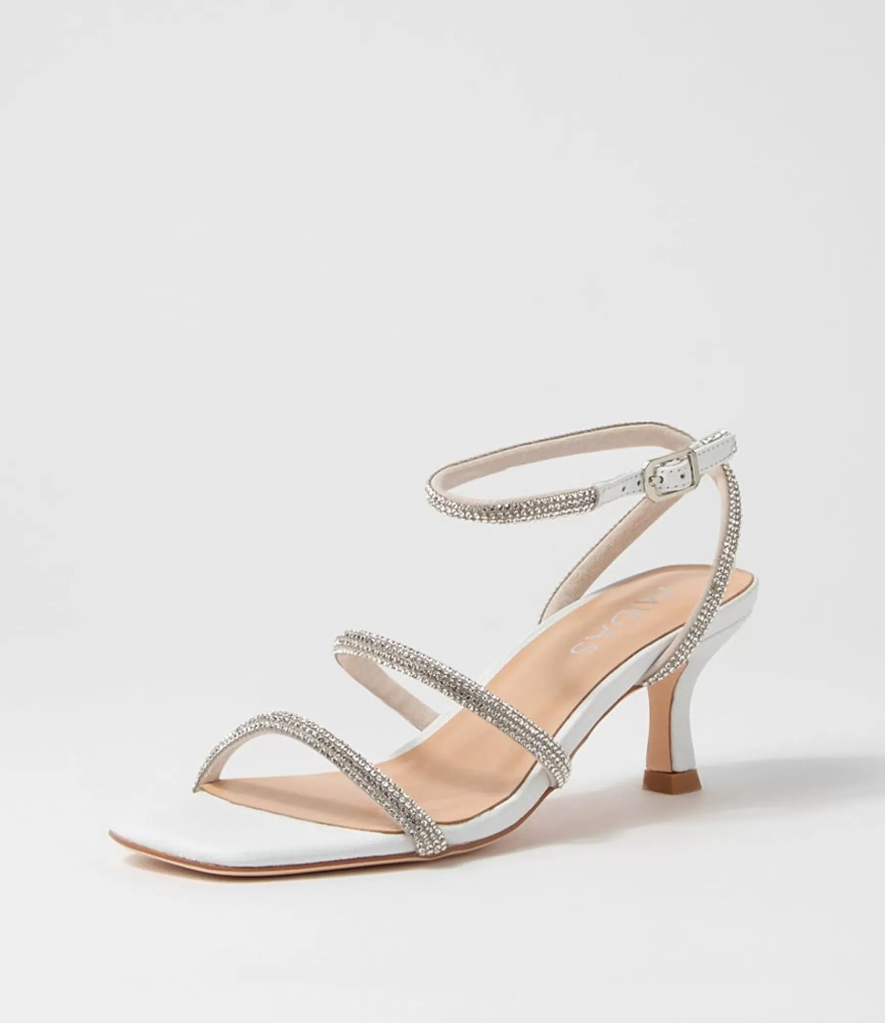 Cheap Midas Shoes Glamm White Clear Leather Jewels Sandals