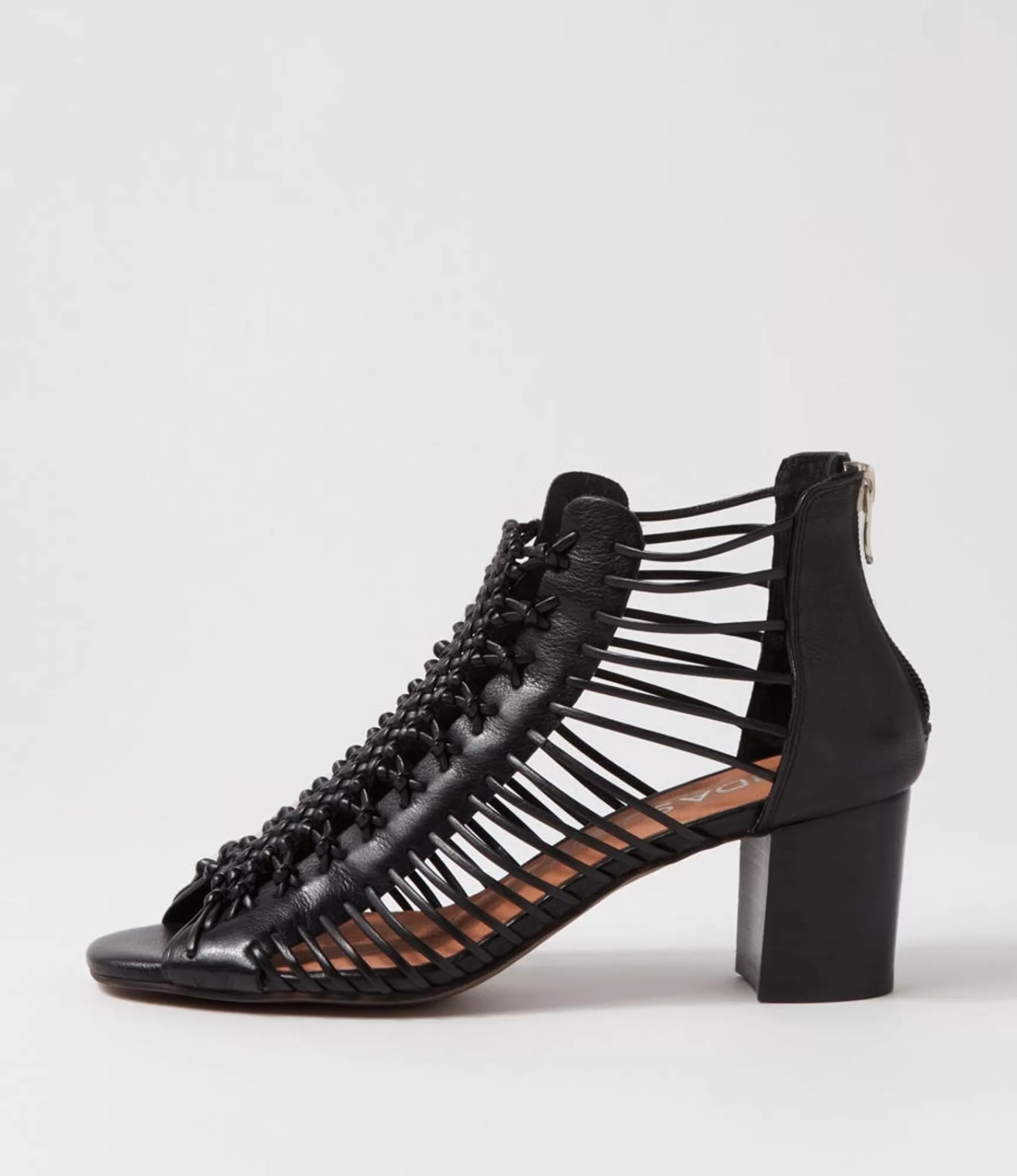 Fashion Midas Shoes Glennora Black Leather Sandals