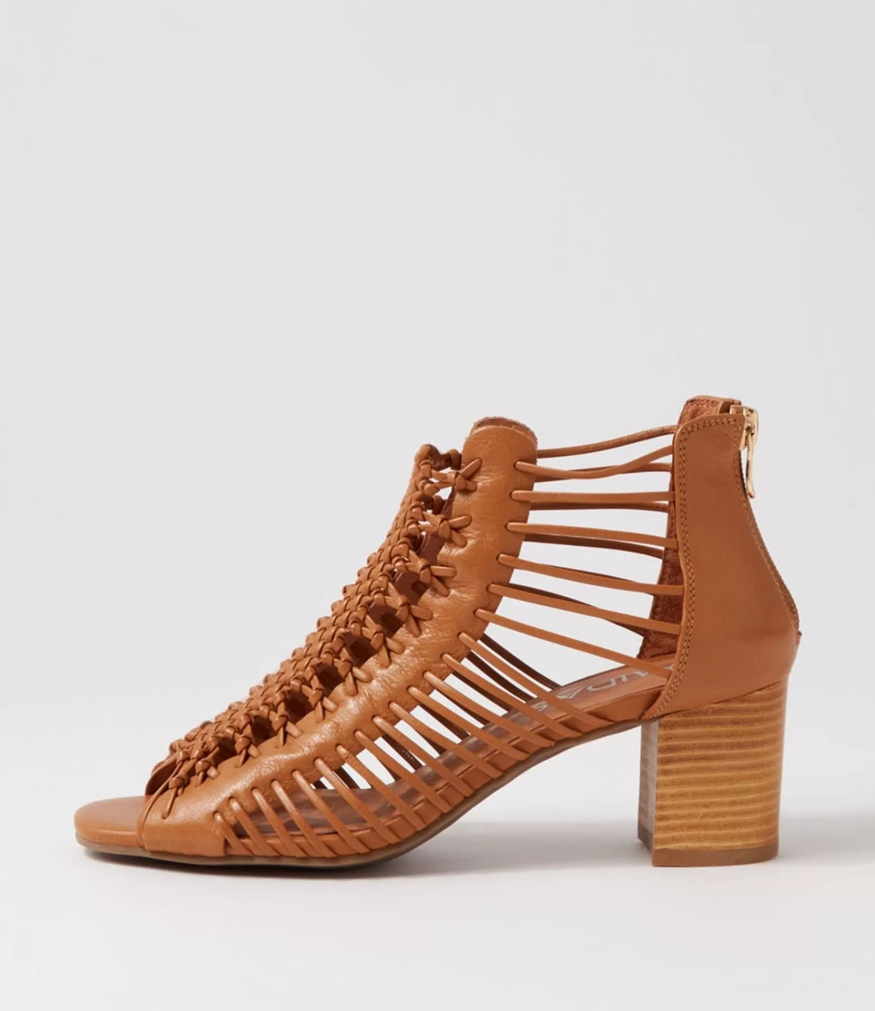 Fashion Midas Shoes Glennora Dark Tan Leather Sandals