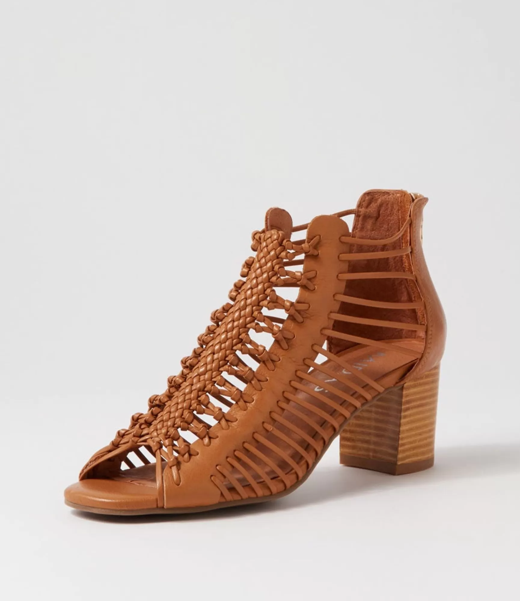 Fashion Midas Shoes Glennora Dark Tan Leather Sandals