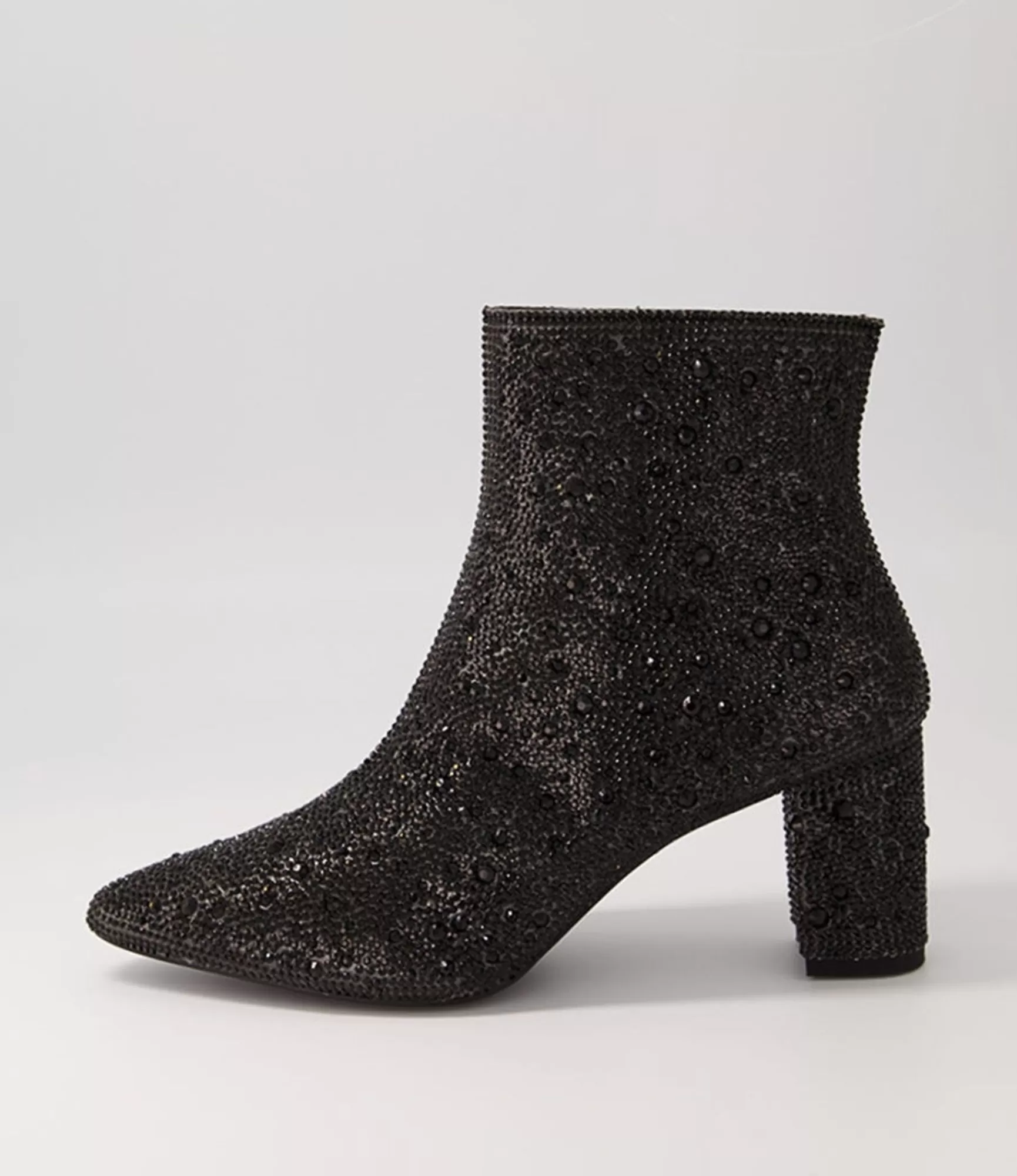 Cheap Midas Shoes Glistin Black Jewel Fabric Ankle Boots