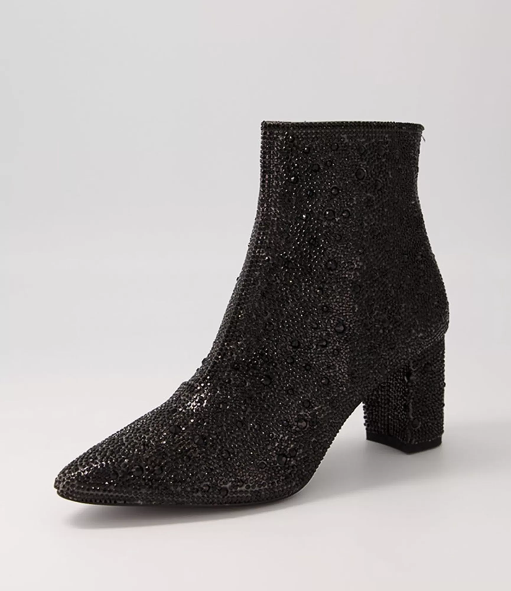 Cheap Midas Shoes Glistin Black Jewel Fabric Ankle Boots