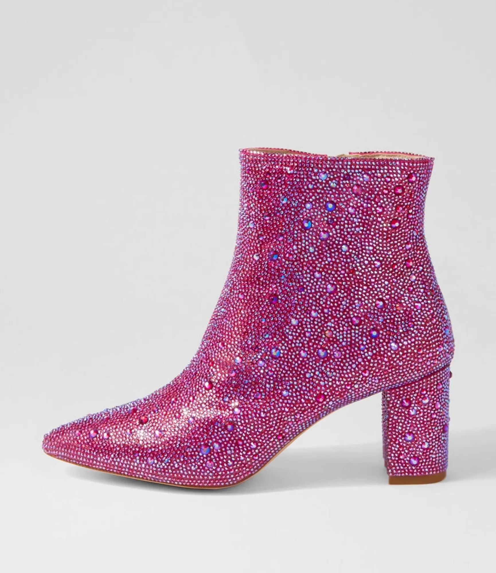 Shop Midas Shoes Glistin Fuchsia Jewel Fabric Ankle Boots
