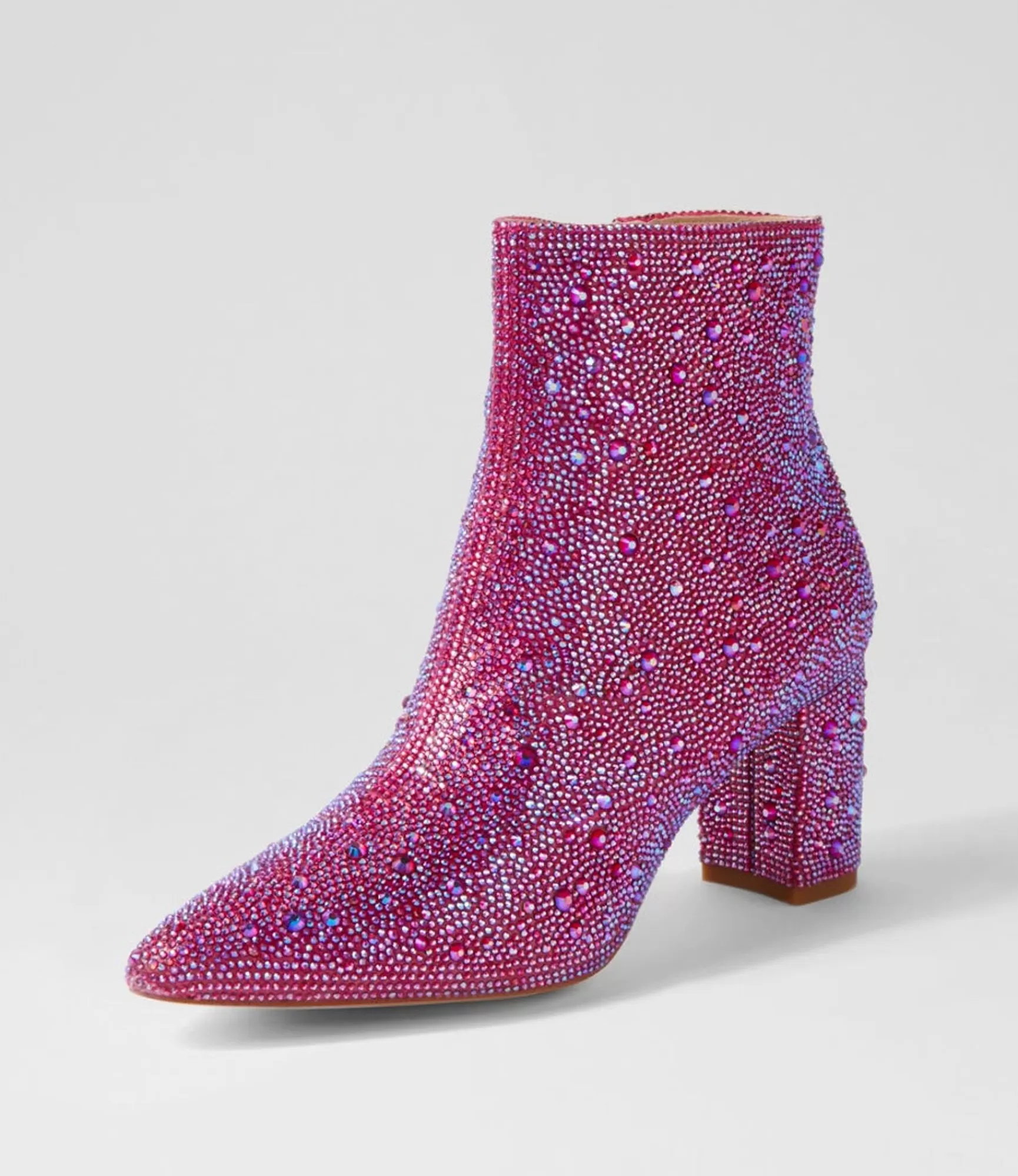 Shop Midas Shoes Glistin Fuchsia Jewel Fabric Ankle Boots