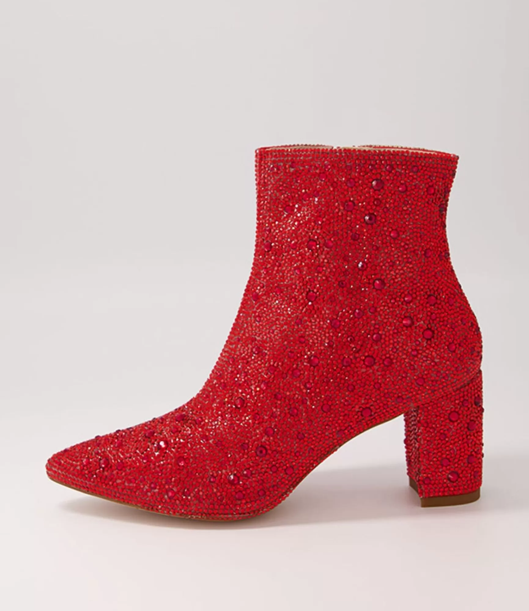 Shop Midas Shoes Glistin Red Jewel Fabric Ankle Boots