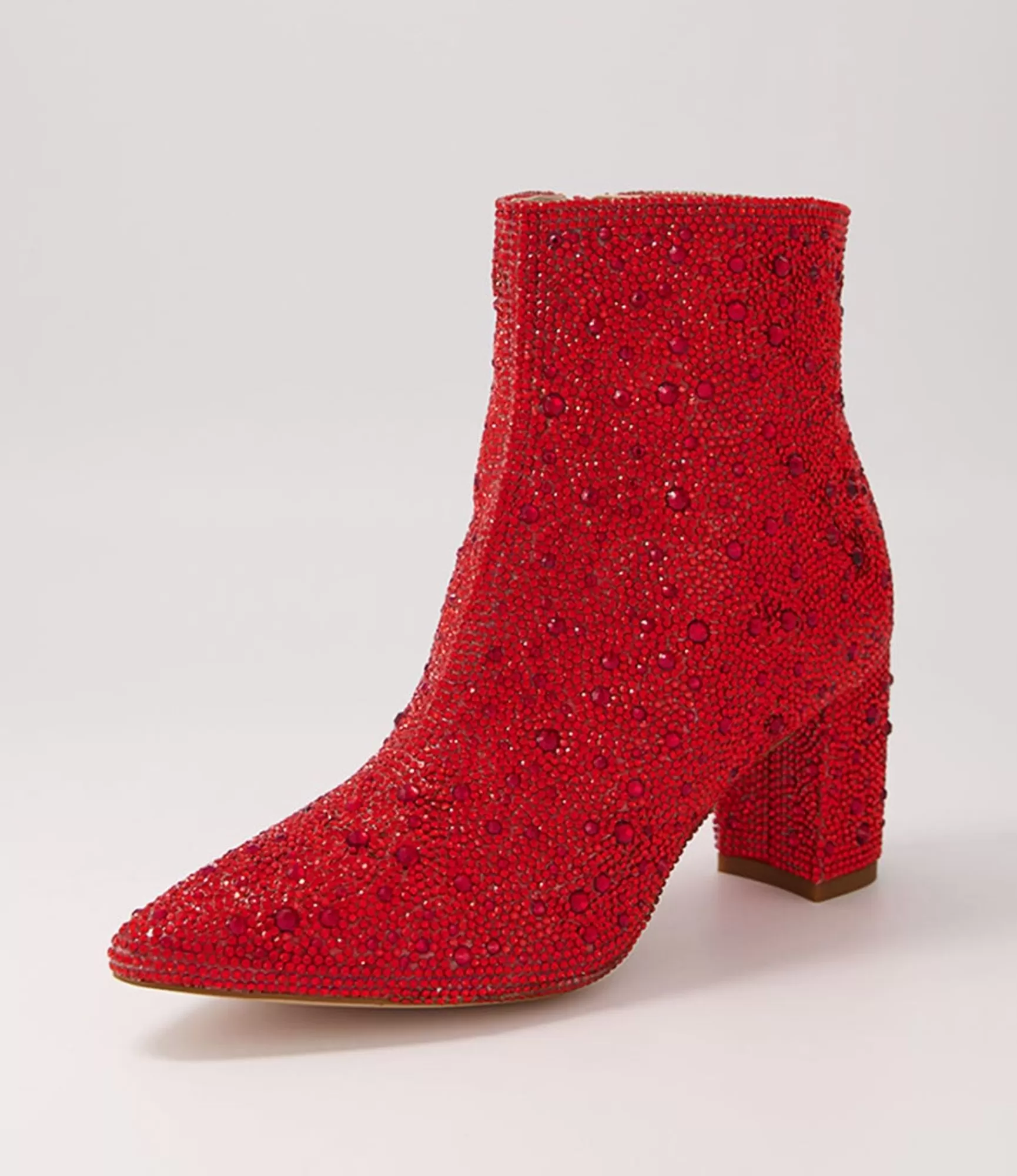 Shop Midas Shoes Glistin Red Jewel Fabric Ankle Boots