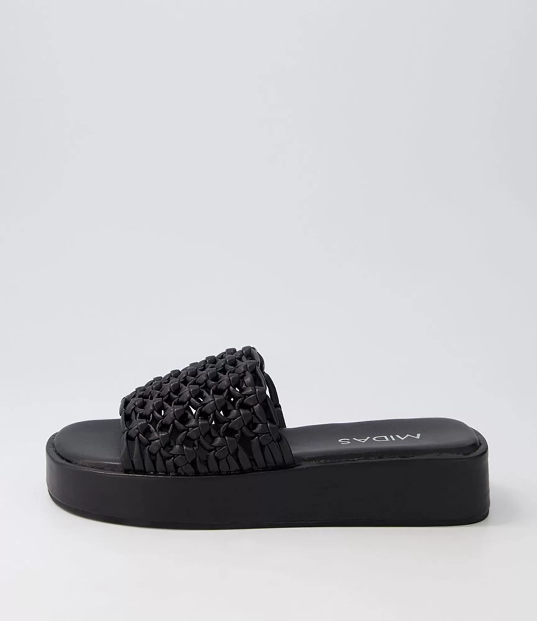 Clearance Midas Shoes Gomesh Black Weave Slides