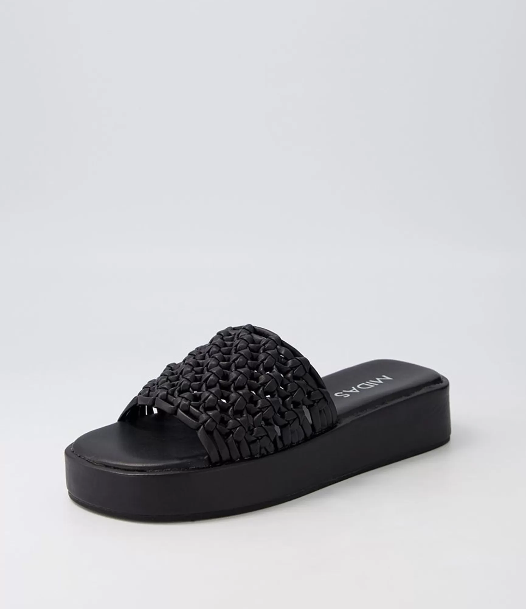 Clearance Midas Shoes Gomesh Black Weave Slides