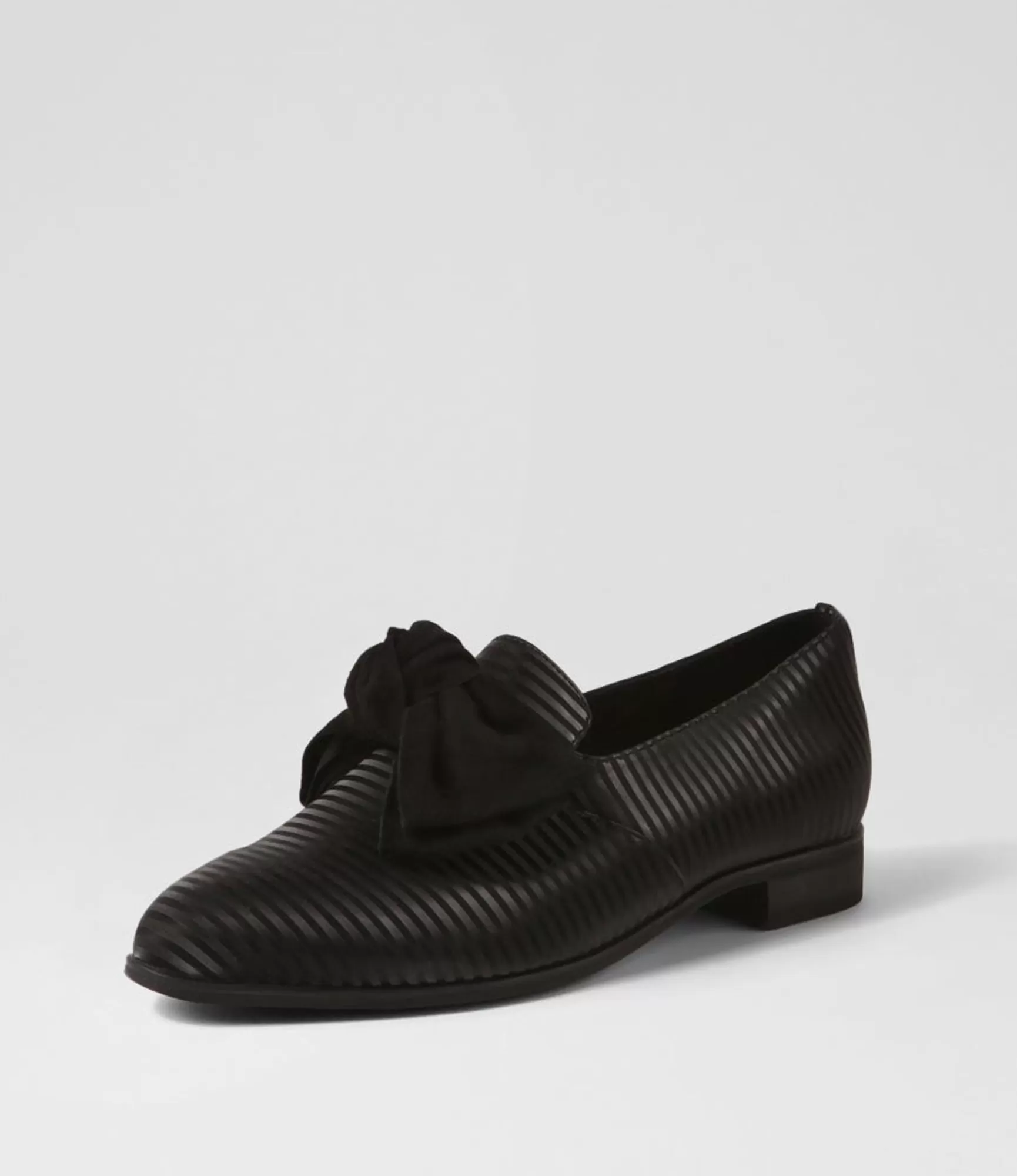 Shop Midas Shoes Gorden Black Stripe Leather Suede Flat Shoes