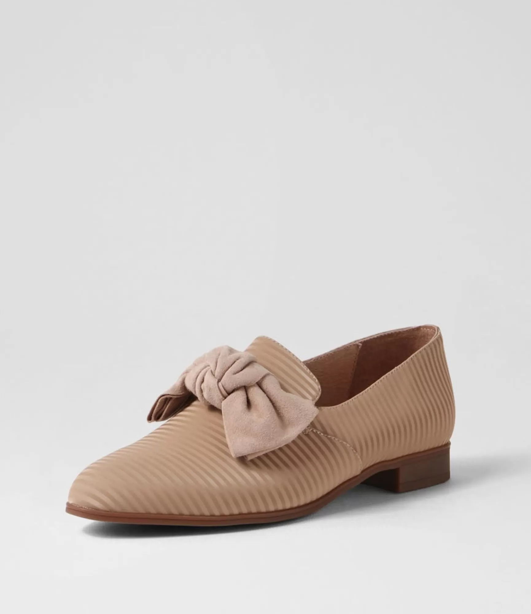 Best Sale Midas Shoes Gorden Cafe Stripe Leather Suede Flat Shoes