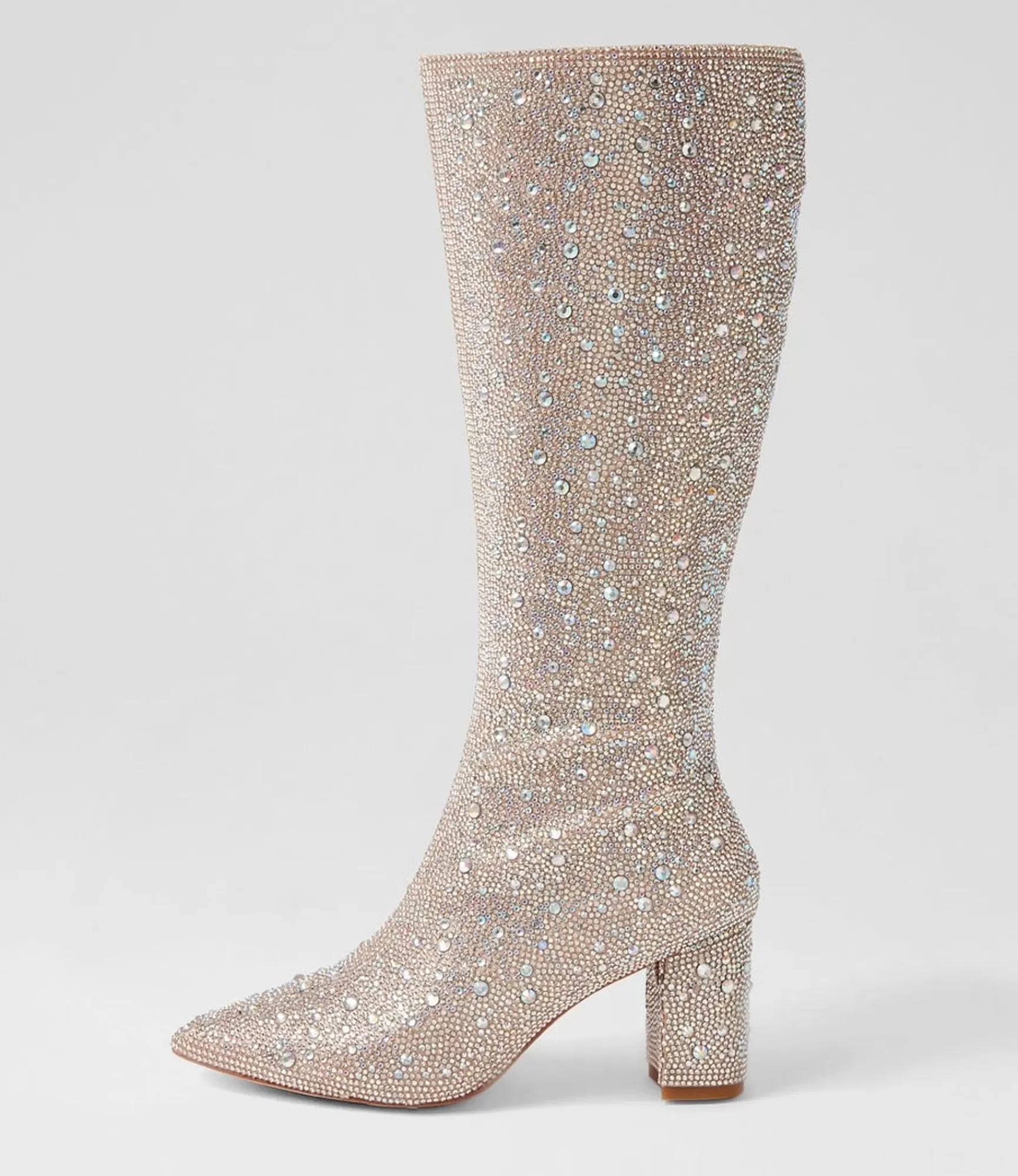 Sale Midas Shoes Gorg Silver Jewel Fabric Knee High Boots