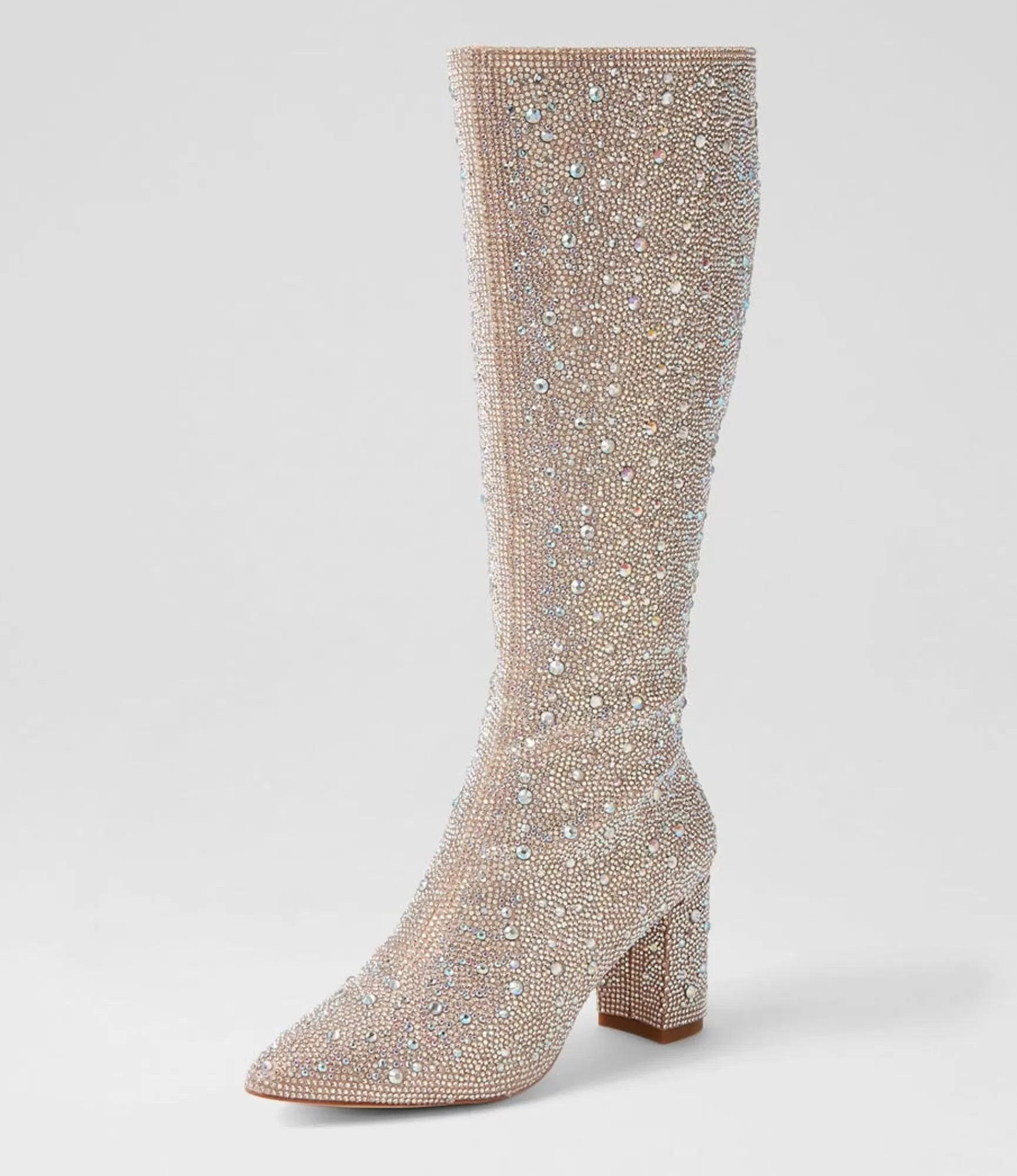 Sale Midas Shoes Gorg Silver Jewel Fabric Knee High Boots