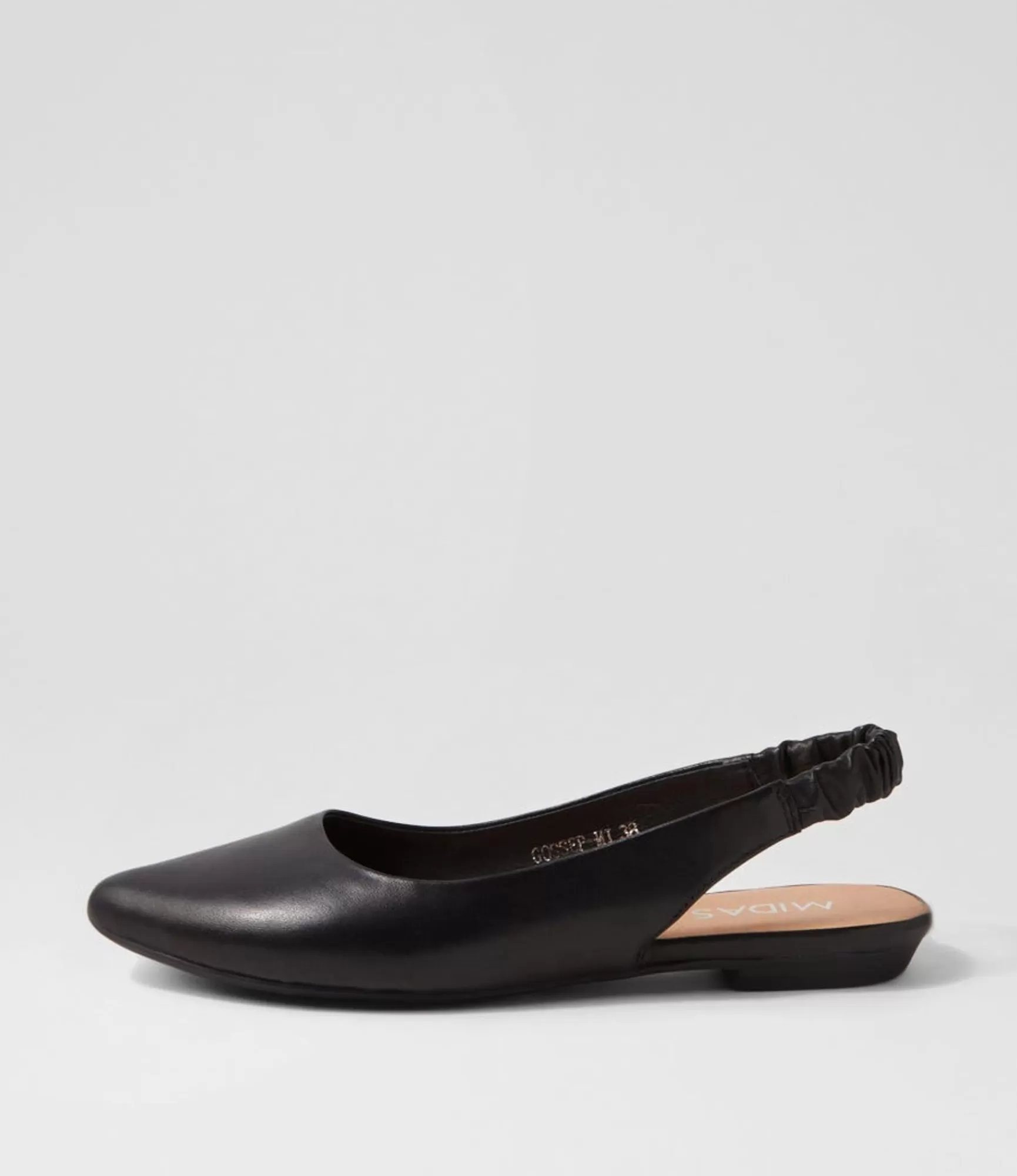 Fashion Midas Shoes Gossep Black Leather Flat Shoes