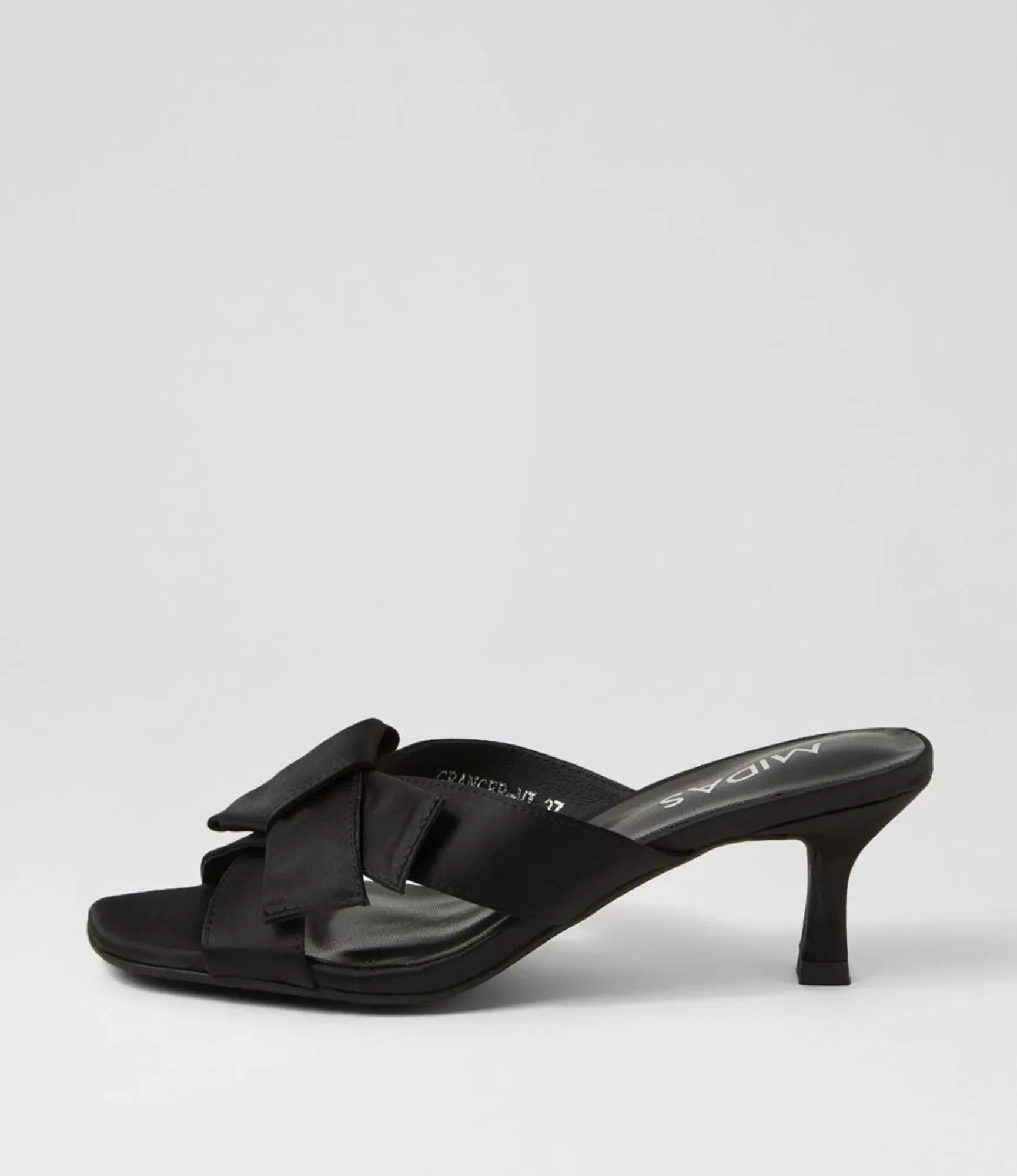 Cheap Midas Shoes Granger Black Satin Sandals