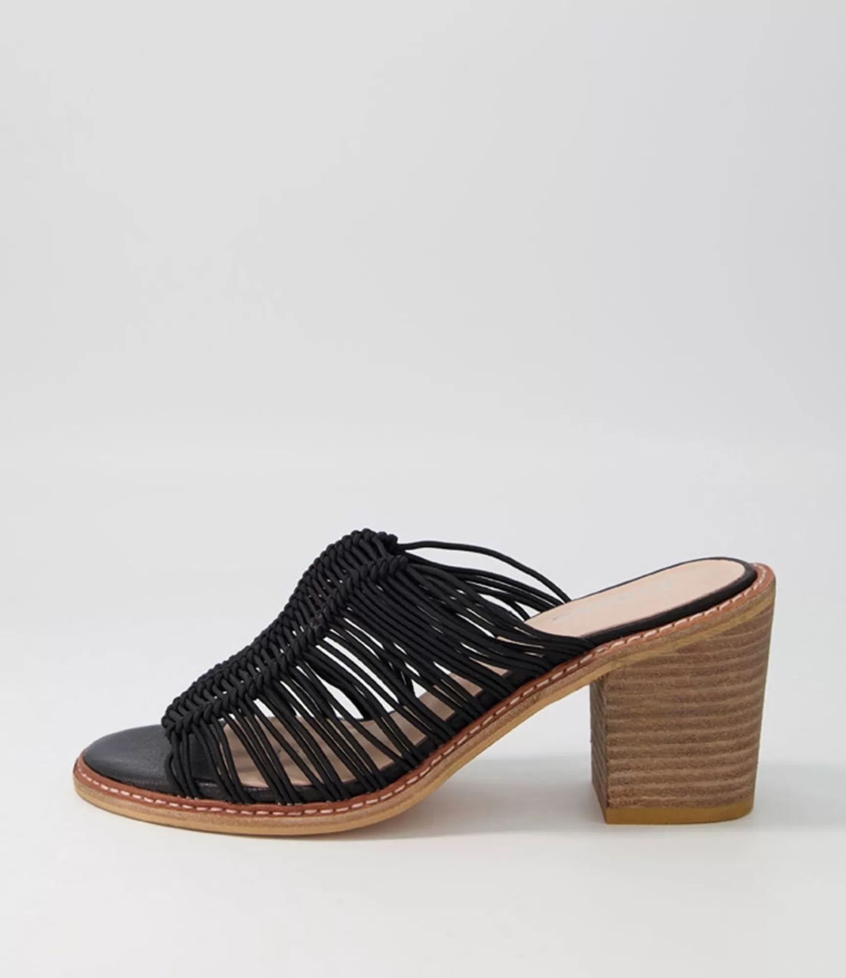 Best Midas Shoes Grazi Black Elastic Sandals Nh